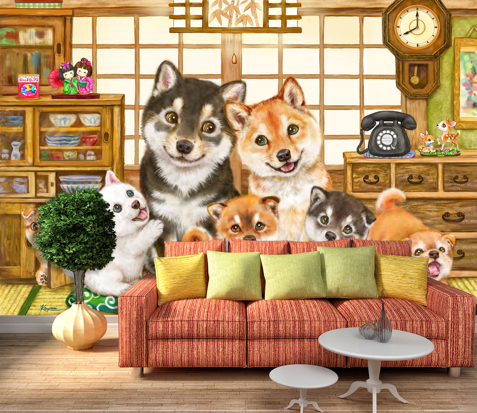 3D Cute Dog 5546 Kayomi Harai Wall Mural Wall Murals