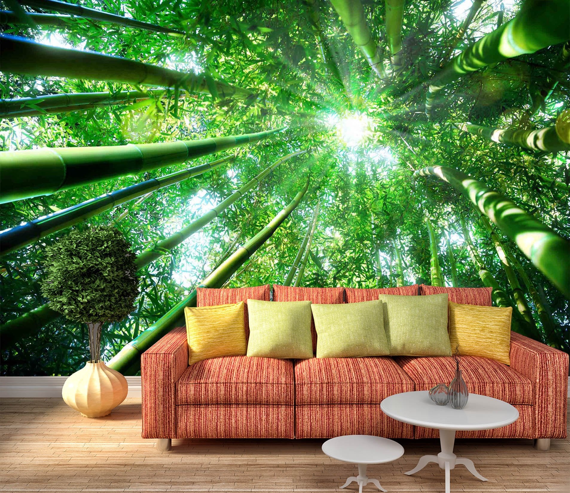 3D Sunshine Bamboo Forest 681 Wallpaper AJ Wallpaper 