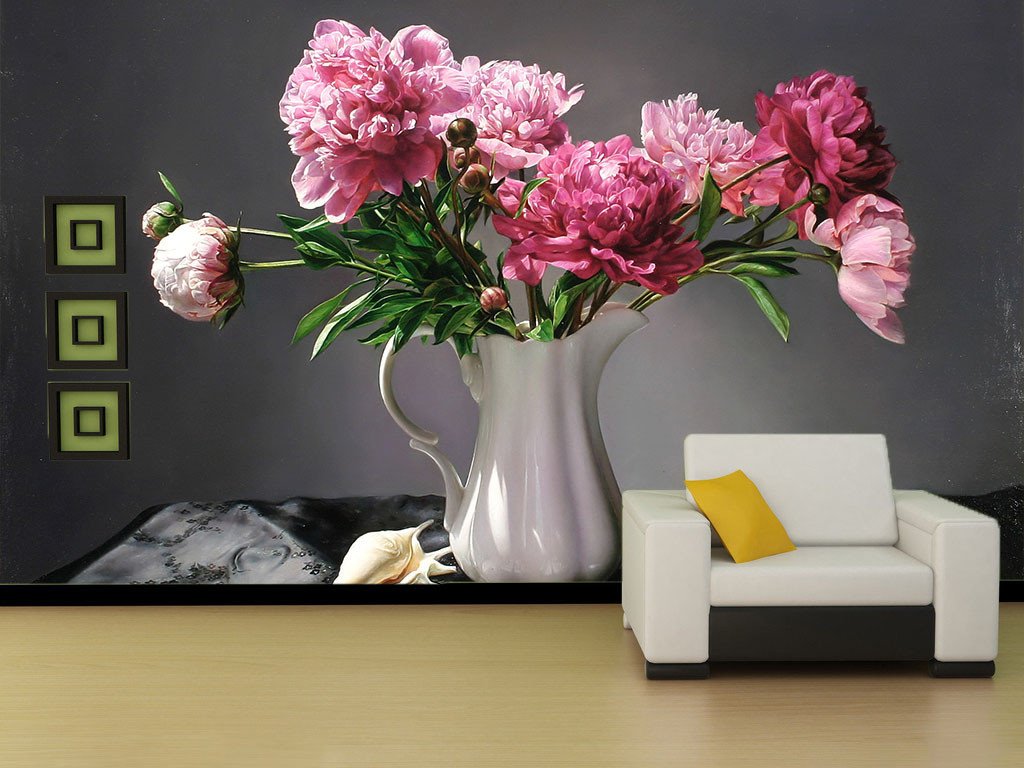 Pink Flowers Vase Wallpaper AJ Wallpaper 2 