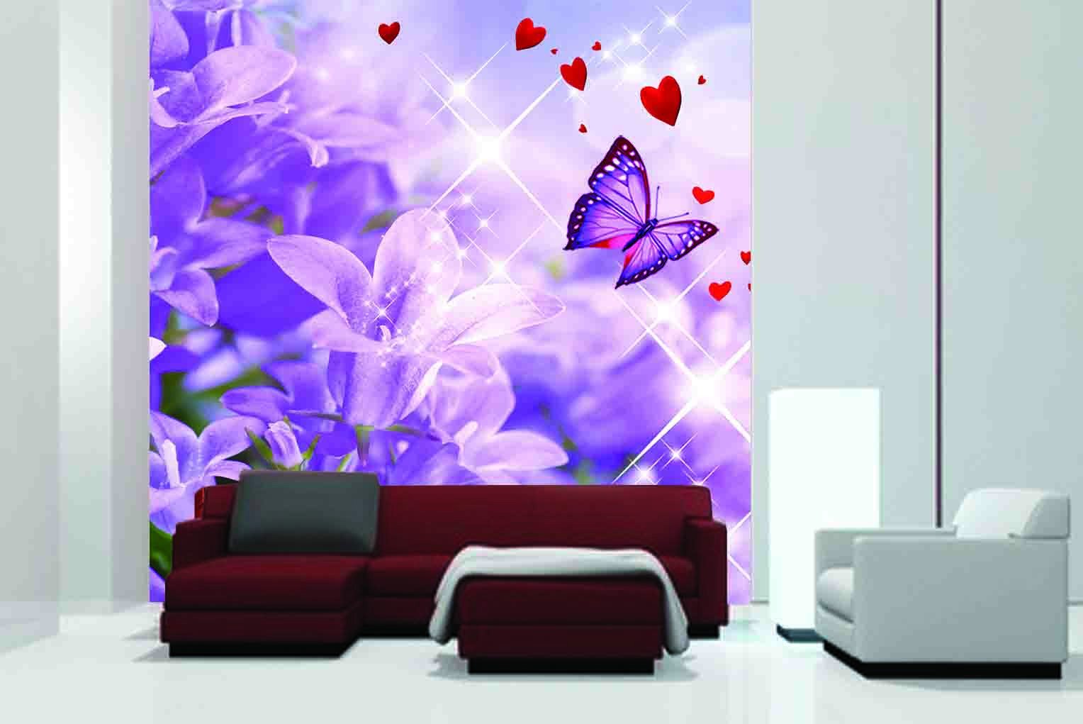 Fantasy Decor 3D Wallpaper Purple Flowers Butterfly TV Background Mural  Vibrant Colors, Realistic Design, Easy To Install, Perfect For Bedroom And  Living Room Decor. From Yunlin188, $29.15