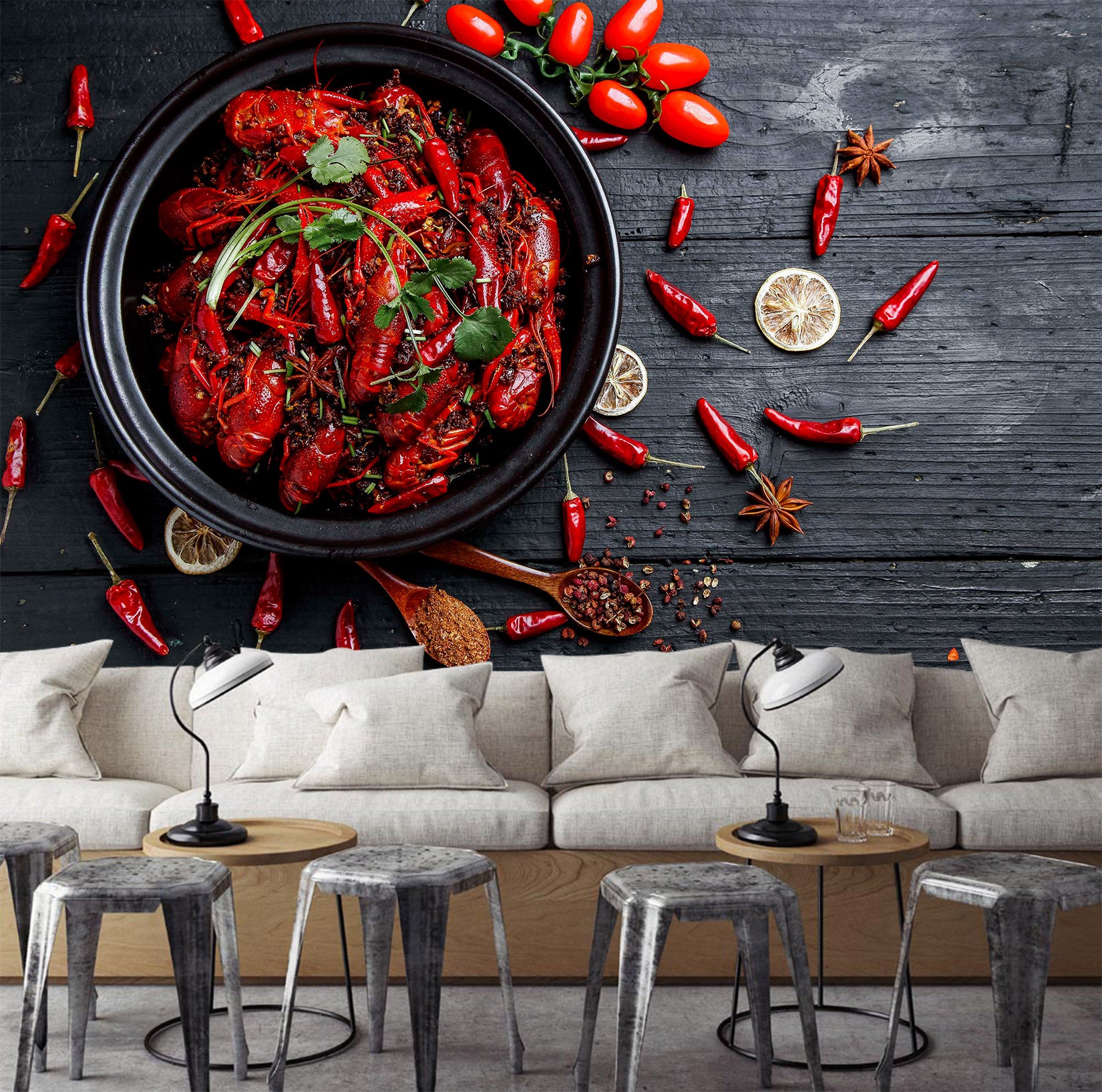 3D Hot Lobster 1461 Wall Murals