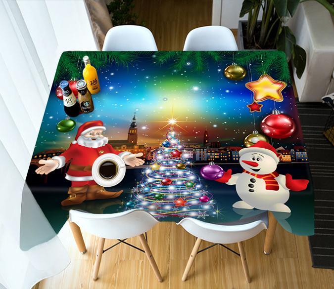 3D Magic Snow Old Man 62 Tablecloths Tablecloths AJ Creativity Home 