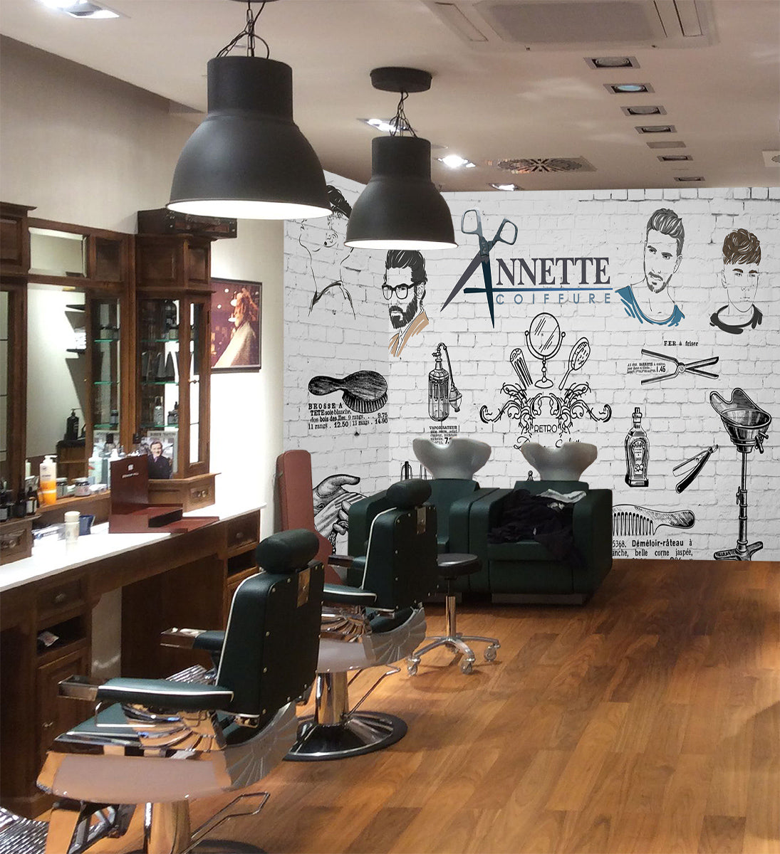 3D Haircut Sign 1474 Barber Shop Wall Murals