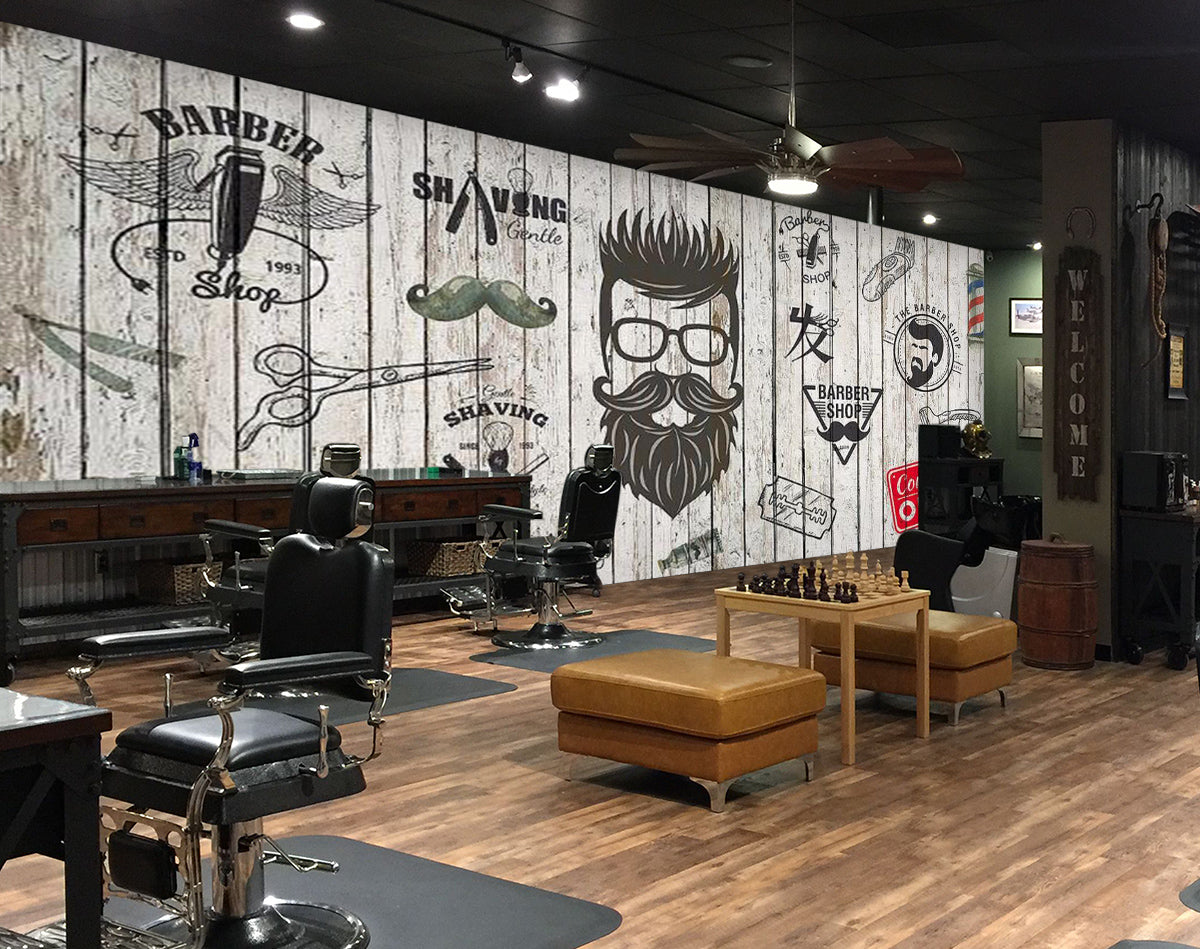 3D Modern Simplicity 1408 Barber Shop Wall Murals