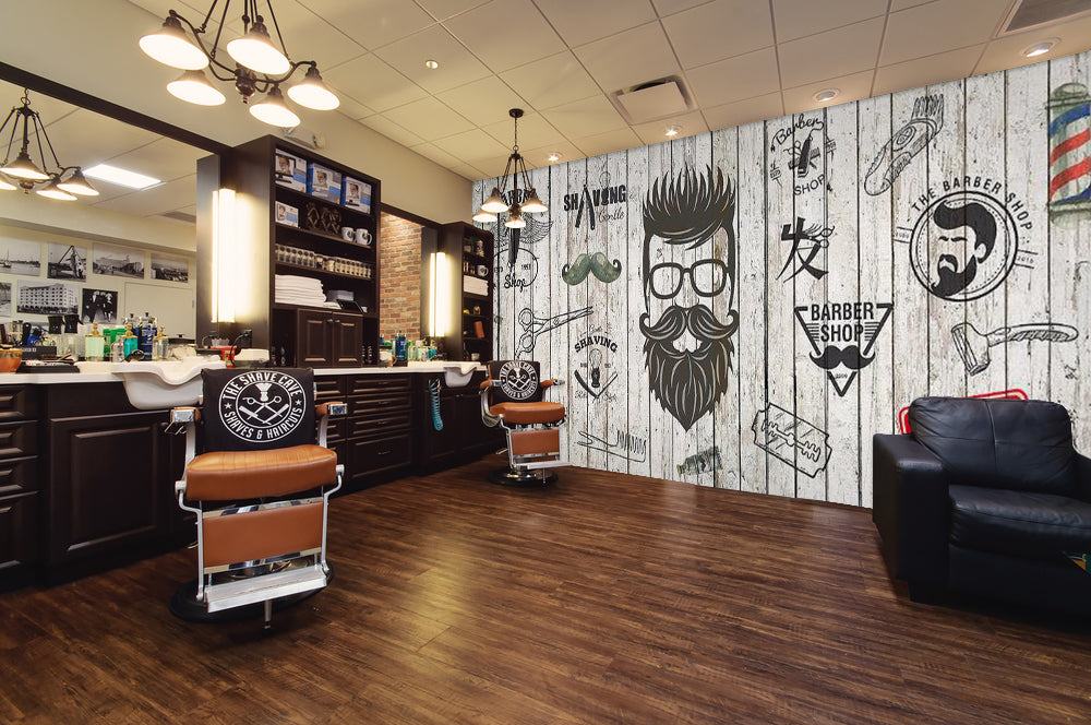 3D Modern Simplicity 1408 Barber Shop Wall Murals