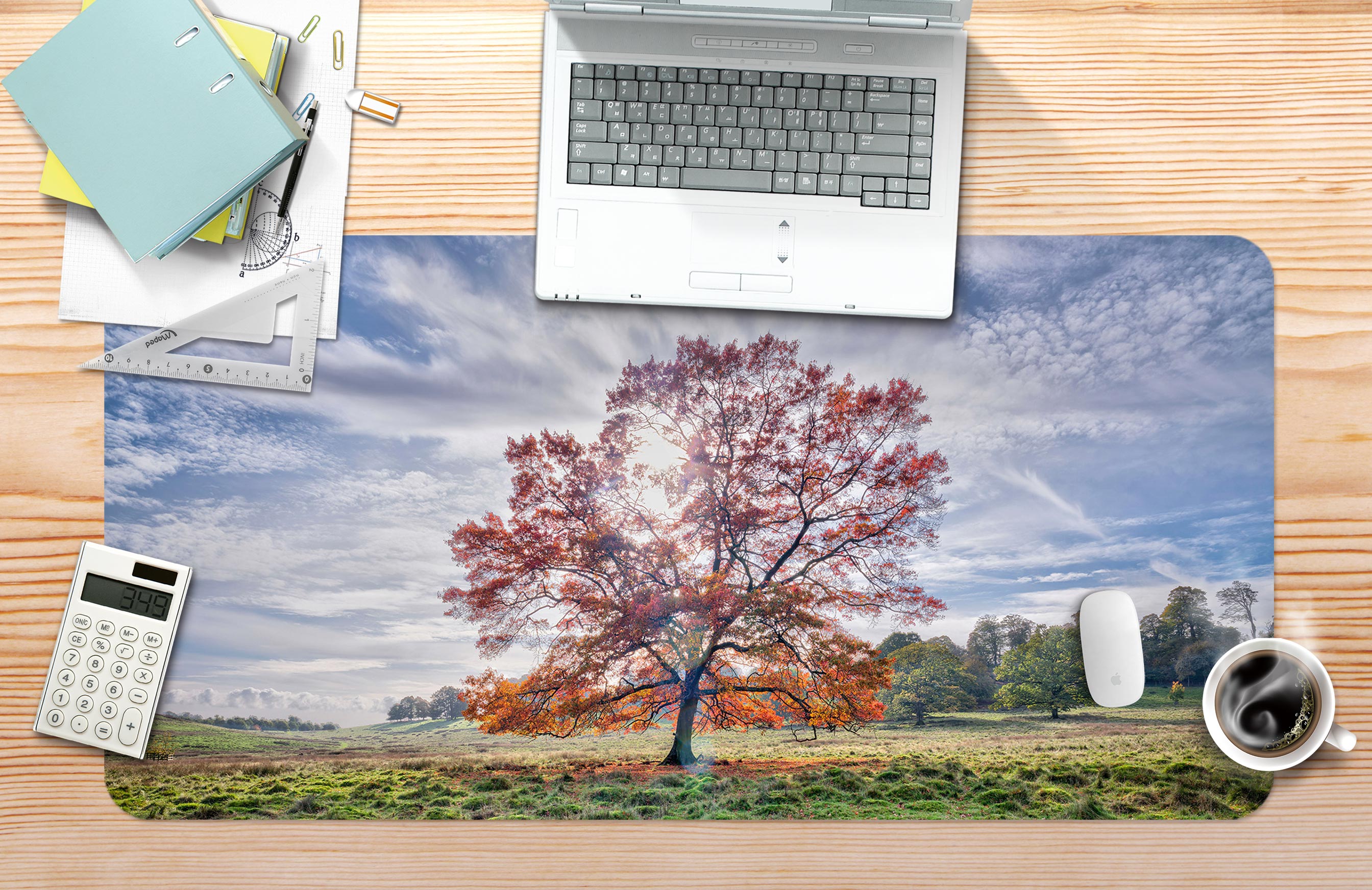 3D Grassland Tree 12438 Assaf Frank Desk Mat