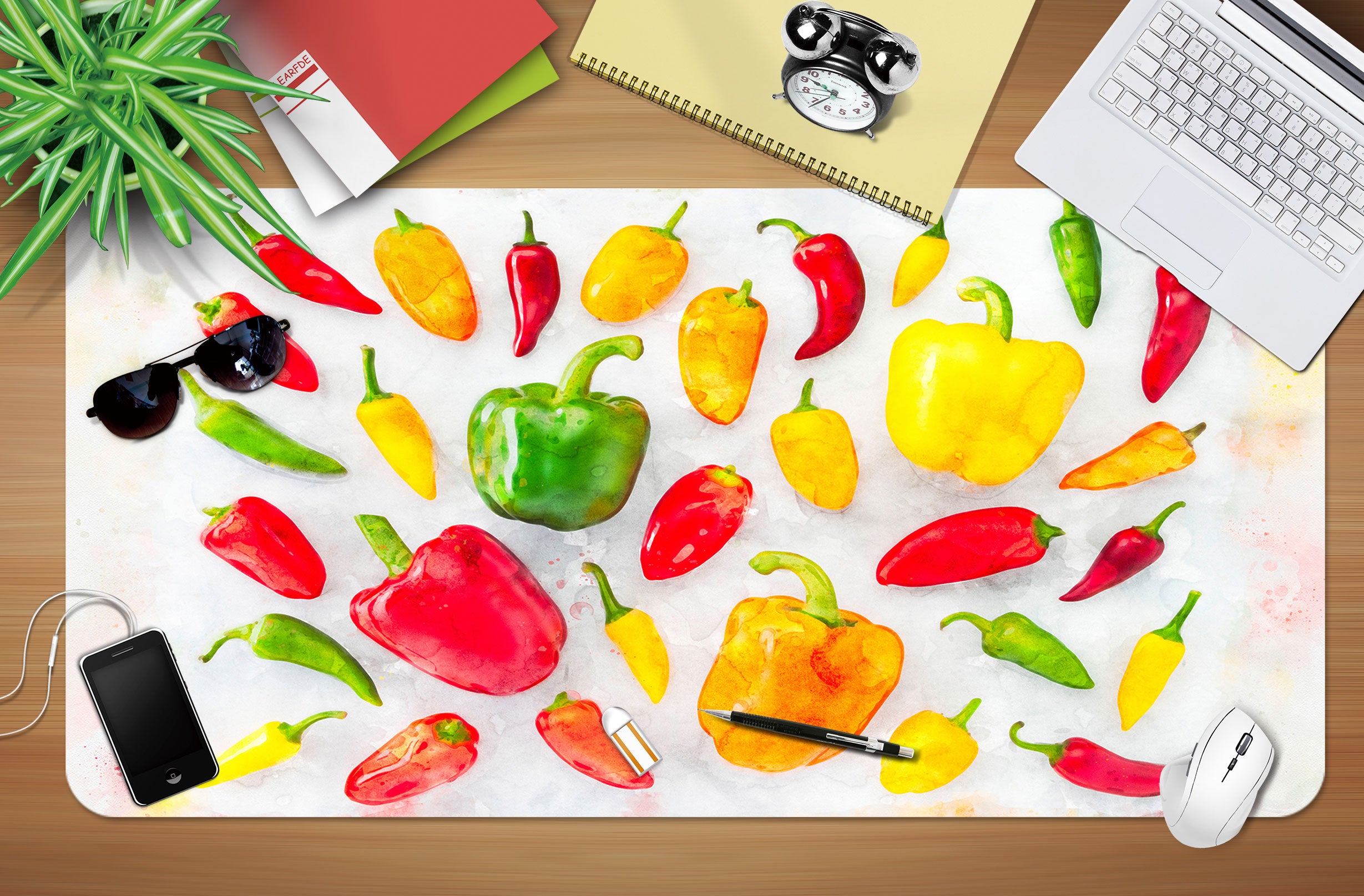 3D Colorful Peppers 12402 Assaf Frank Desk Mat