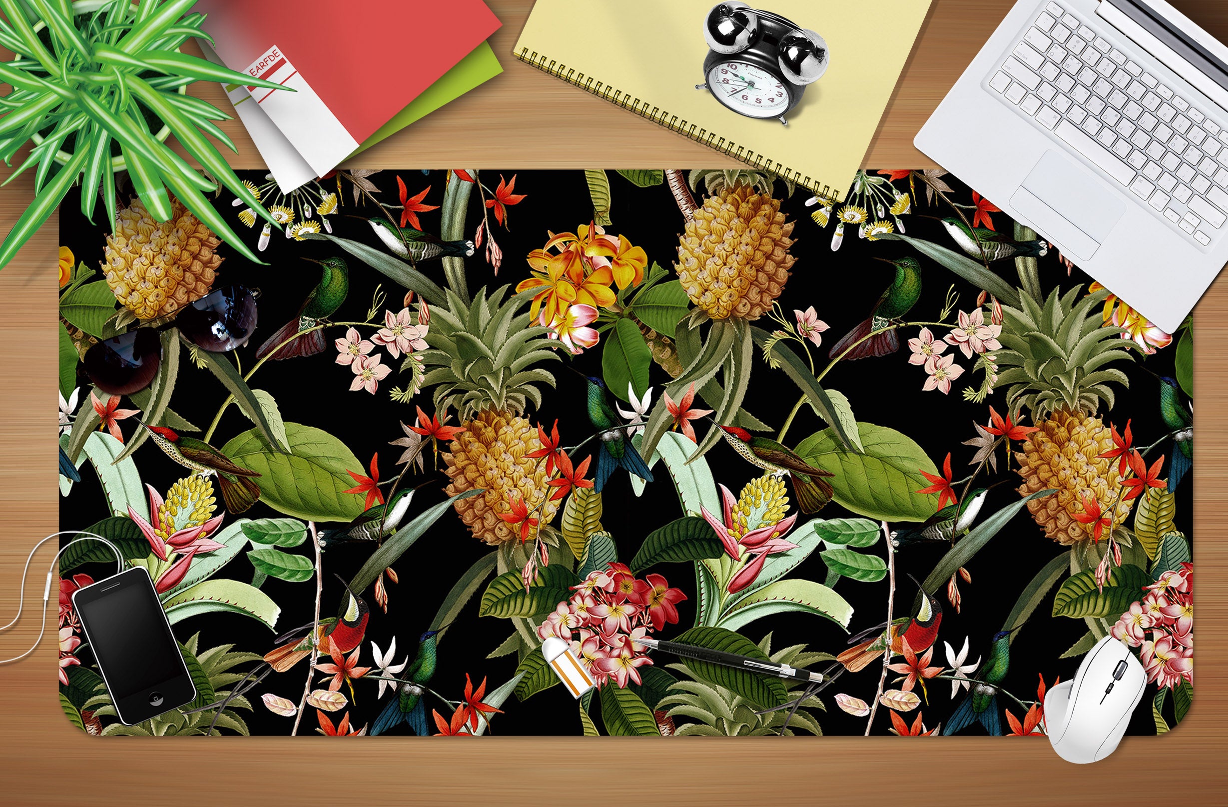 3D Pineapple Leaves 120196 Uta Naumann Desk Mat