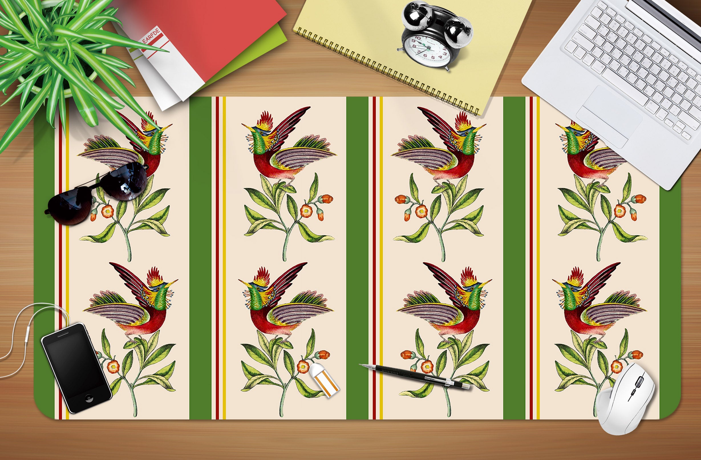 3D Leaf Bird Pattern 120211 Uta Naumann Desk Mat