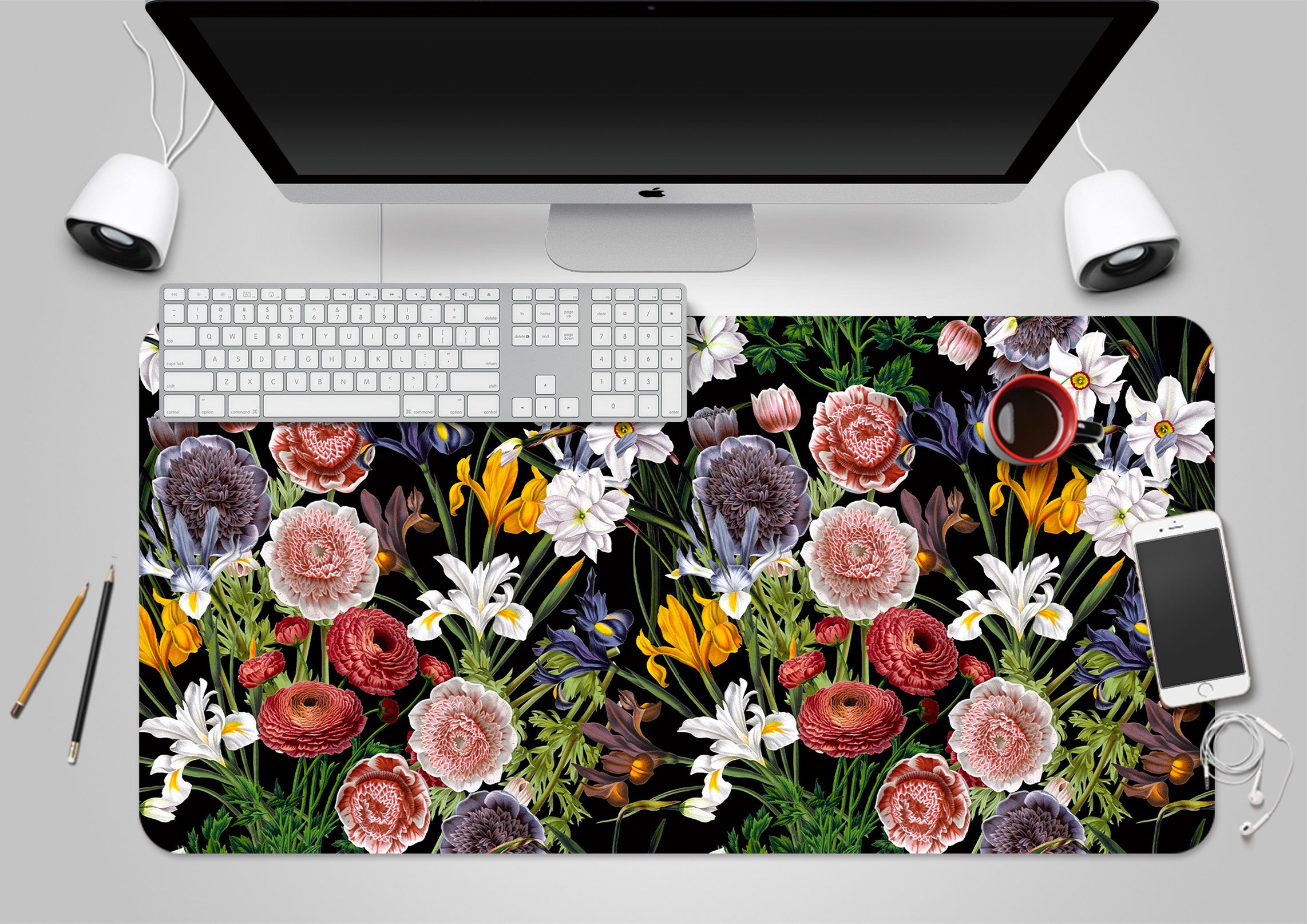 3D Various Colored Flowers 120152 Uta Naumann Desk Mat