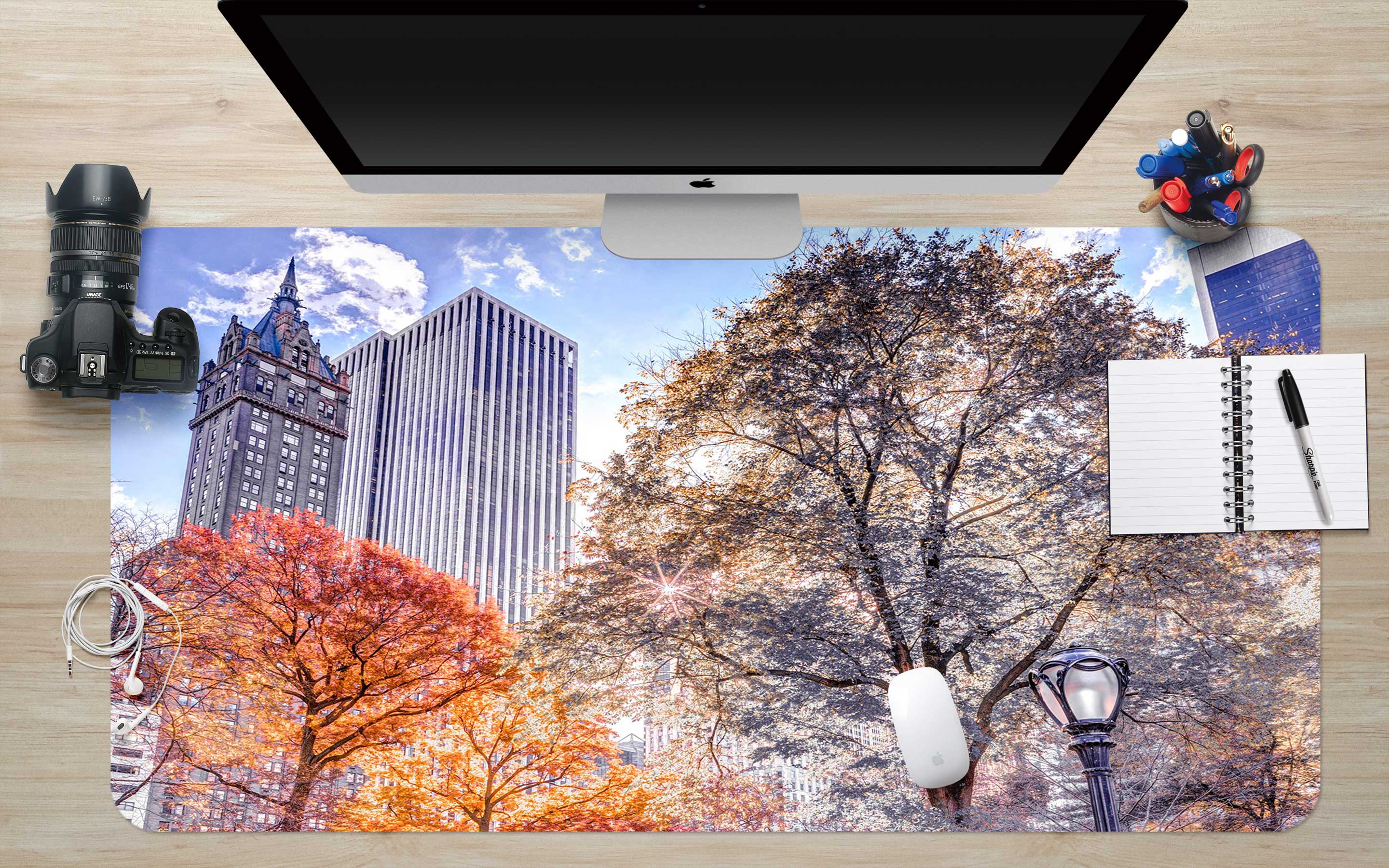 3D Trees Building 123127 Assaf Frank Desk Mat