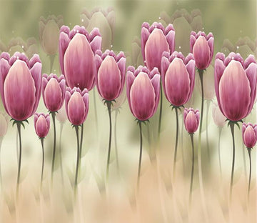 3D Purple Tulips 145 Wallpaper AJ Wallpaper 