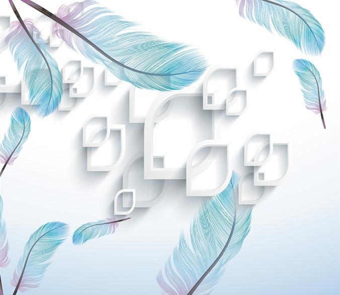 Custom Size 3D Blue Feather 831 Wallpaper AJ Wallpaper 