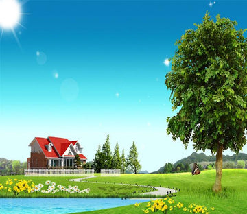 3D Green Tree Blue Sky 03 Wallpaper AJ Wallpaper 