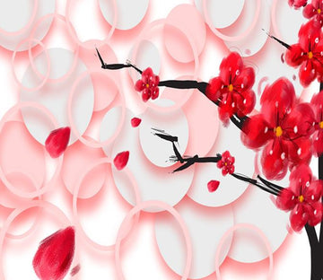 3D Red Branch Flower 445 Wallpaper AJ Wallpaper 