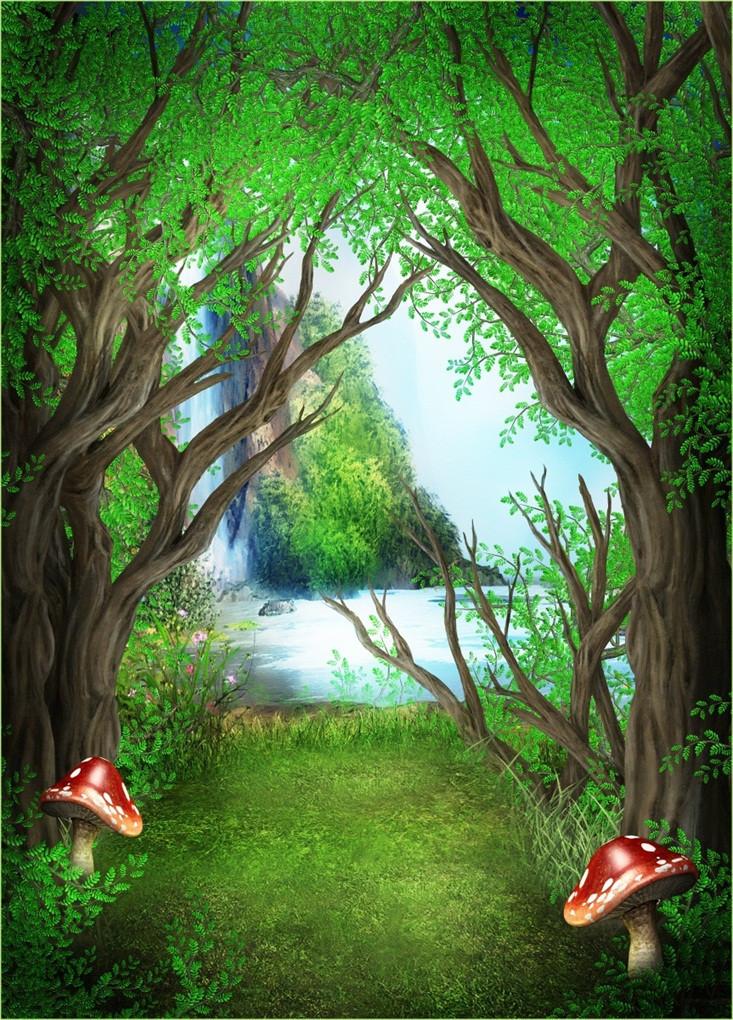 3D Forest Waterfall 3 Stair Risers Wallpaper AJ Wallpaper 