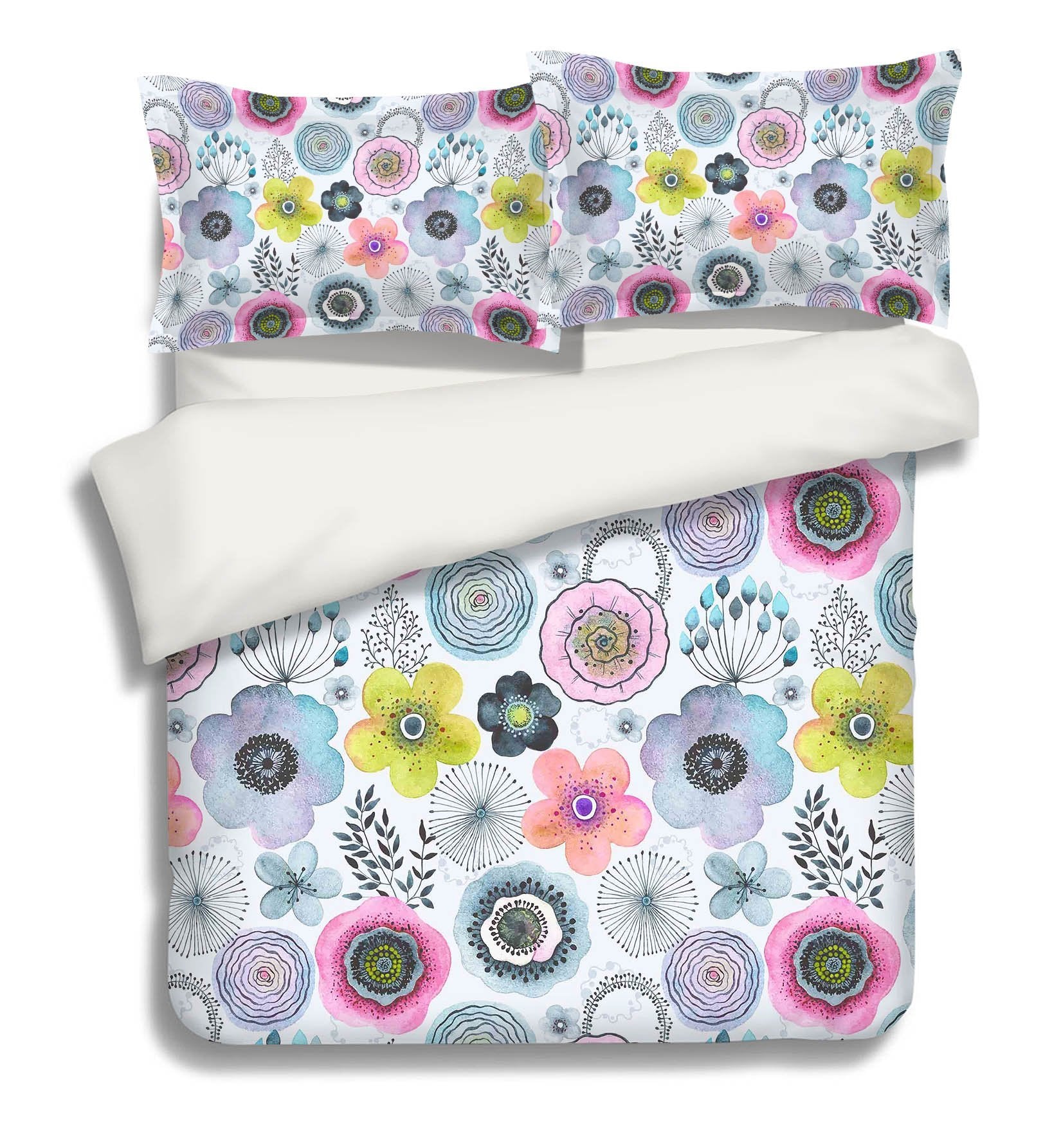 3D Colored Flowers Pattern 207 Bed Pillowcases Quilt Wallpaper AJ Wallpaper 