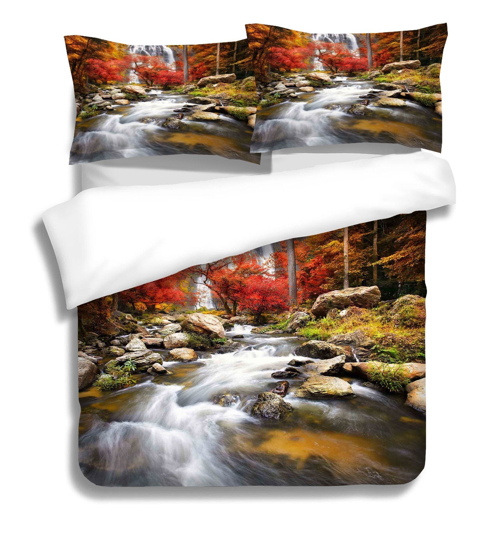 3D Waterfall Rapids 162 Bed Pillowcases Quilt Wallpaper AJ Wallpaper 