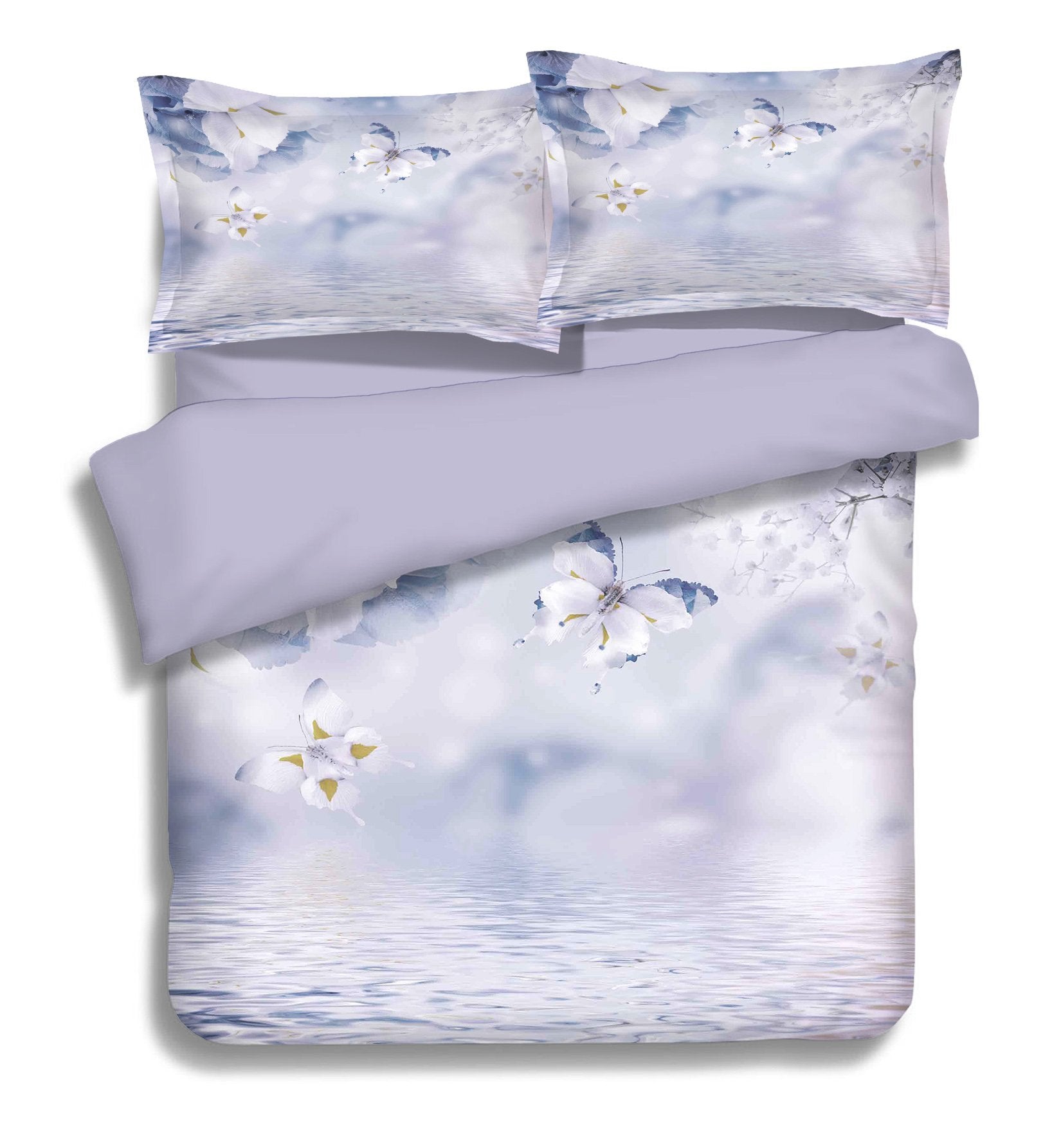 3D Water Face Flying Butterflies 286 Bed Pillowcases Quilt Wallpaper AJ Wallpaper 