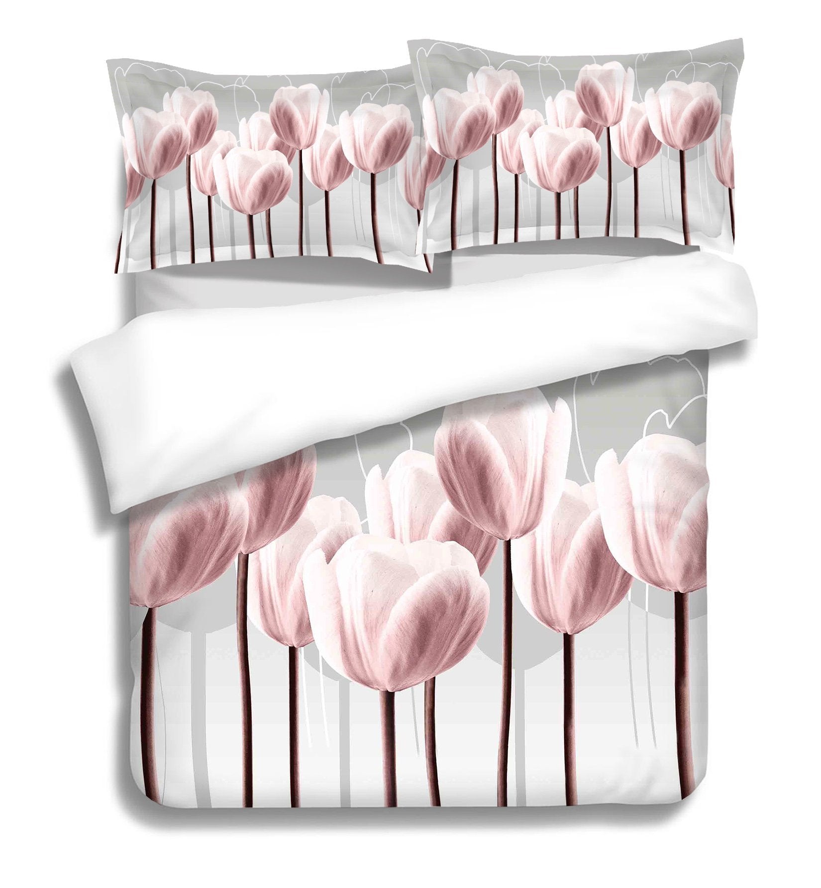 3D Pink Tulip 071 Bed Pillowcases Quilt Wallpaper AJ Wallpaper 