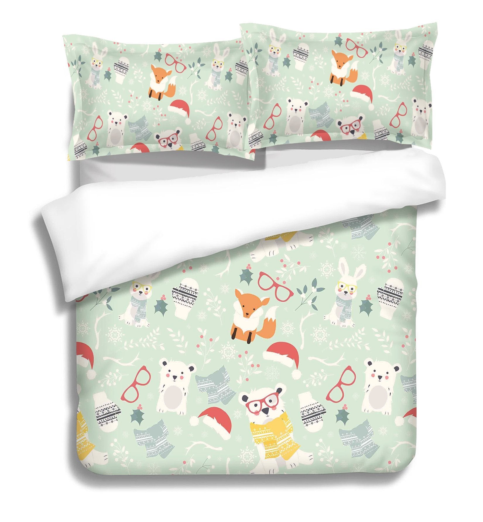 3D Rabbit Scarf 110 Bed Pillowcases Quilt Wallpaper AJ Wallpaper 