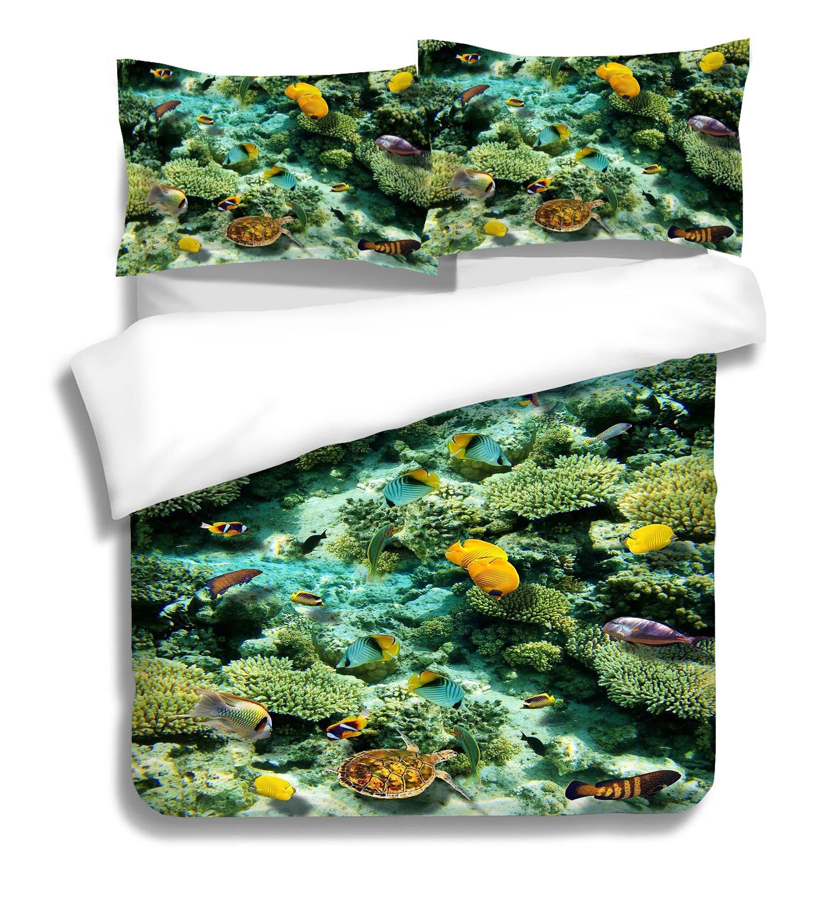 3D Coral Turtle 202 Bed Pillowcases Quilt Wallpaper AJ Wallpaper 