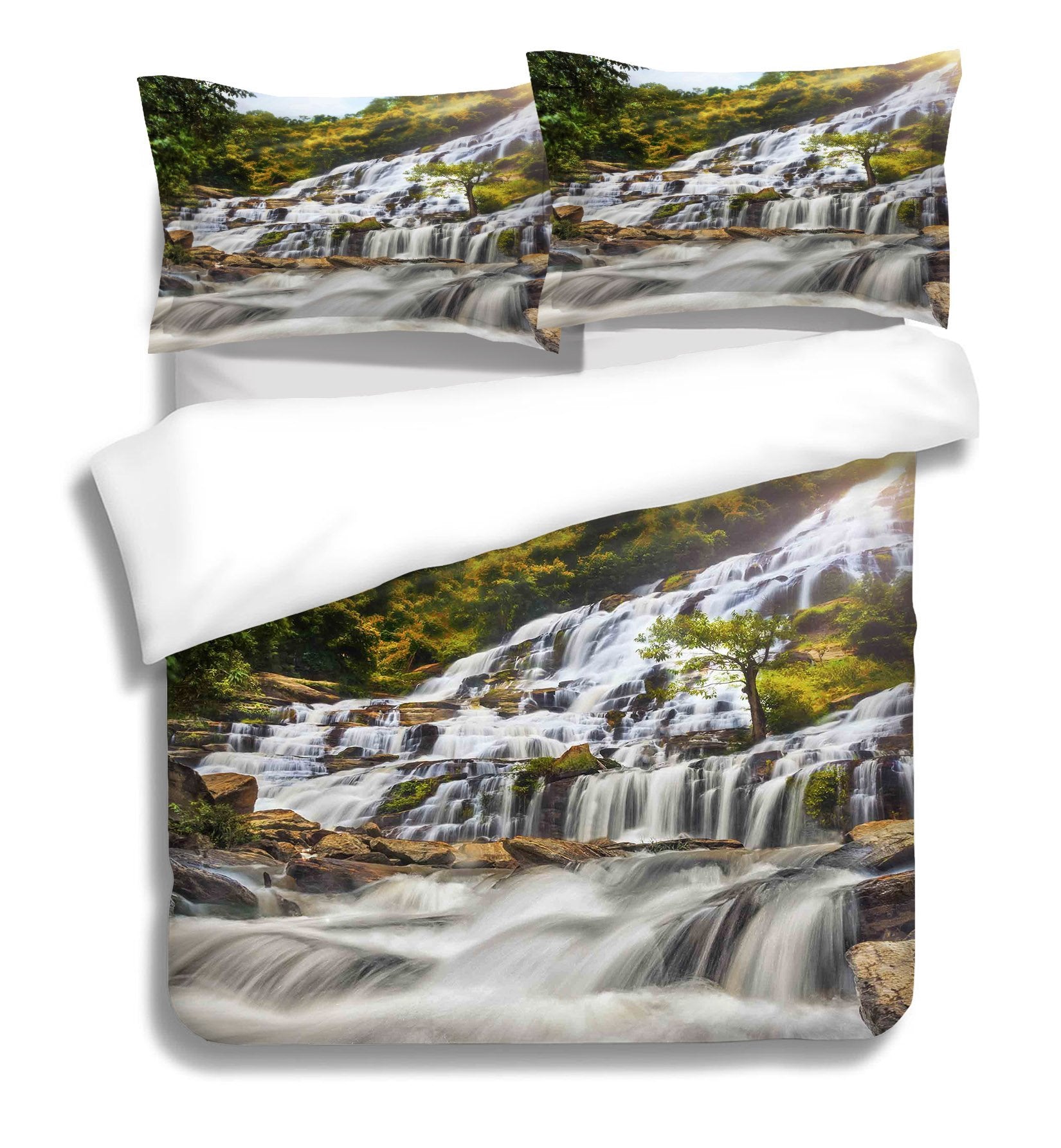 3D Ladder Waterfall 225 Bed Pillowcases Quilt Wallpaper AJ Wallpaper 