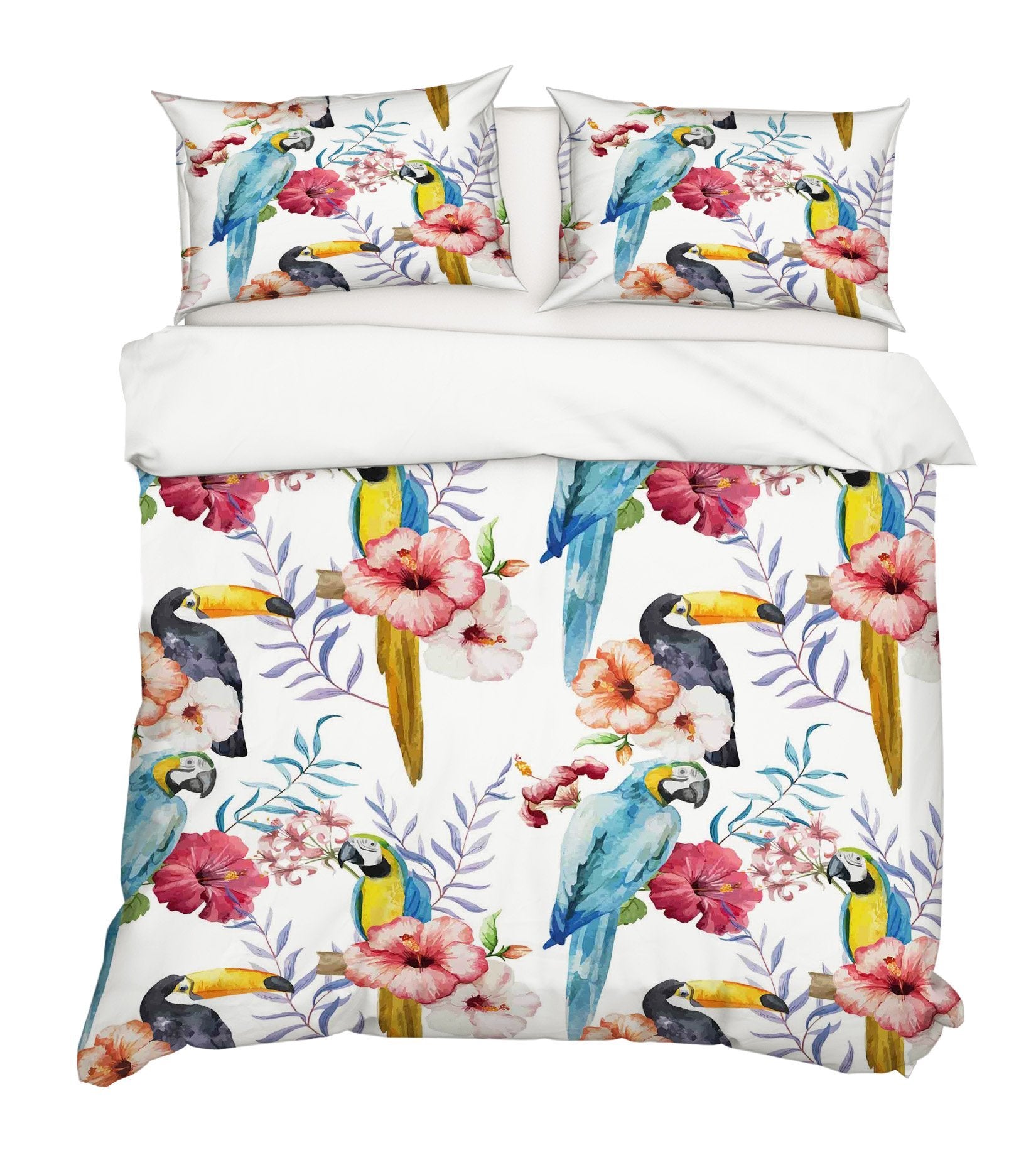 3D Parrot Flower 142 Bed Pillowcases Quilt Wallpaper AJ Wallpaper 