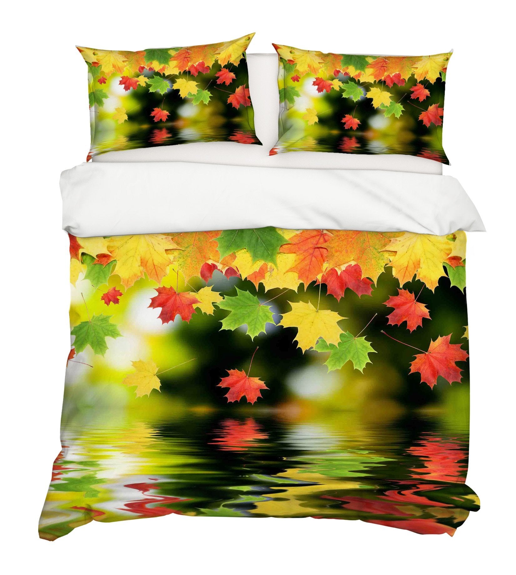 3D Maple Leaf 072 Bed Pillowcases Quilt Wallpaper AJ Wallpaper 