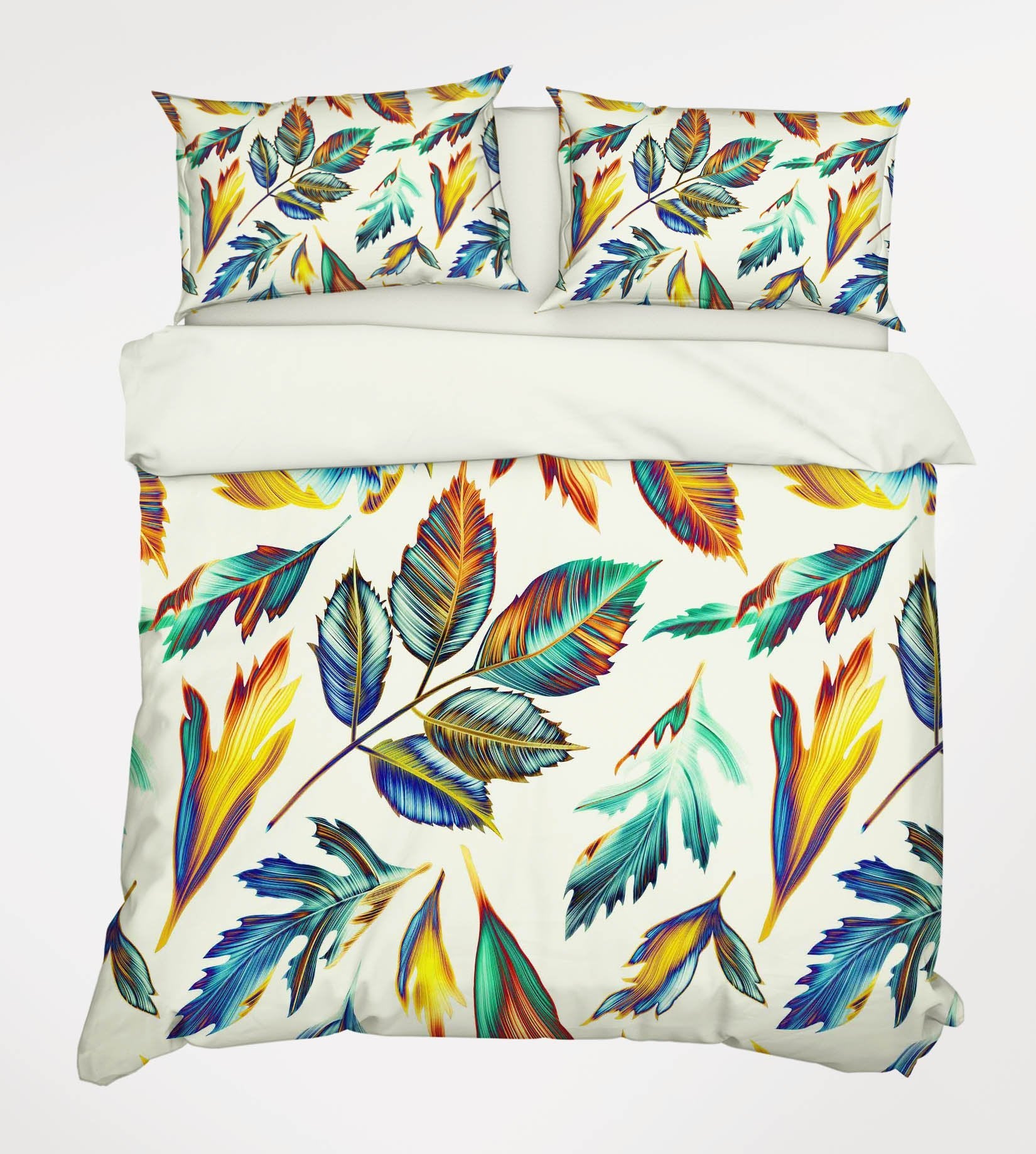 3D Shiny Leaves 206 Bed Pillowcases Quilt Wallpaper AJ Wallpaper 