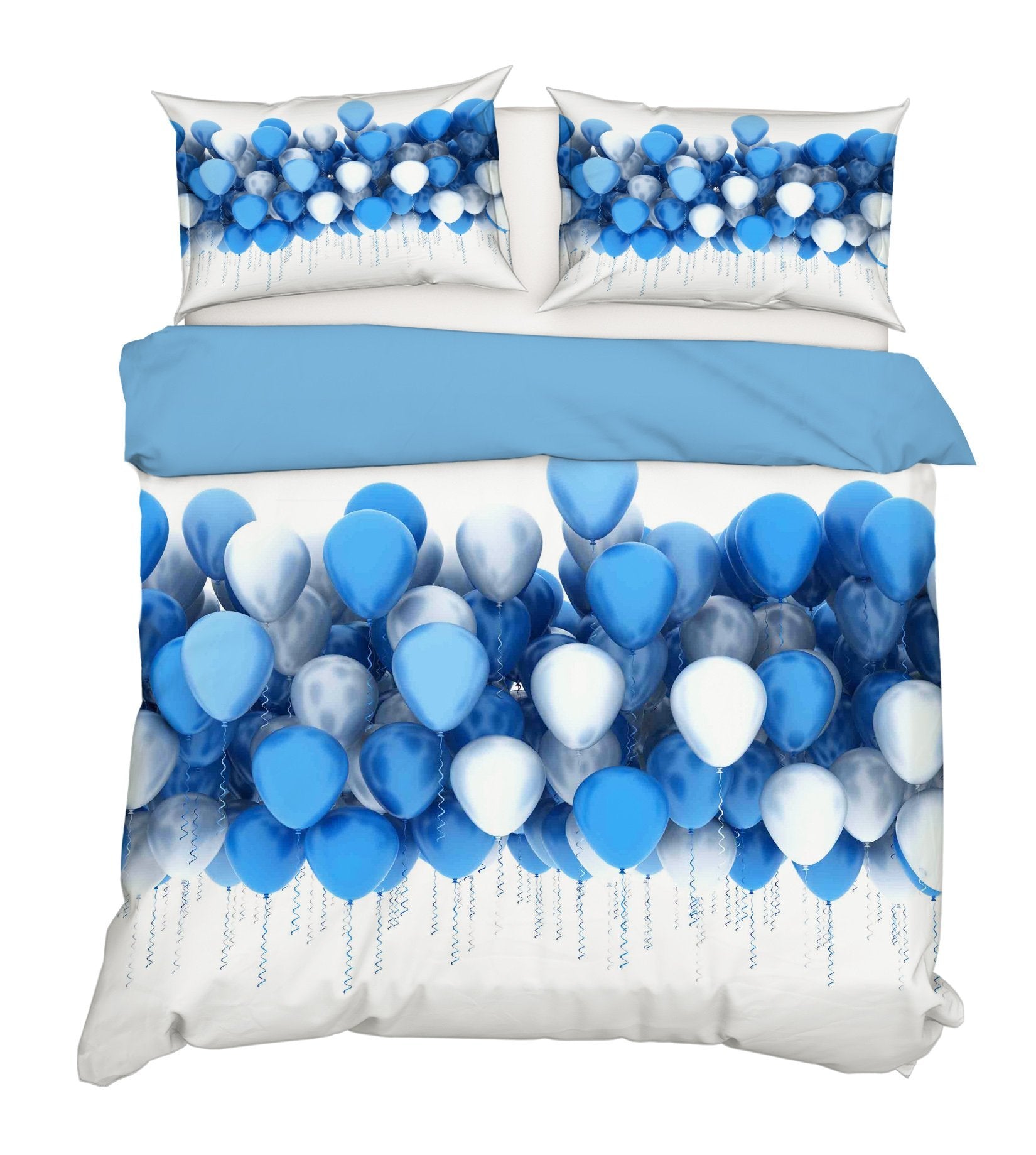 3D Blue Balloon 097 Bed Pillowcases Quilt Wallpaper AJ Wallpaper 