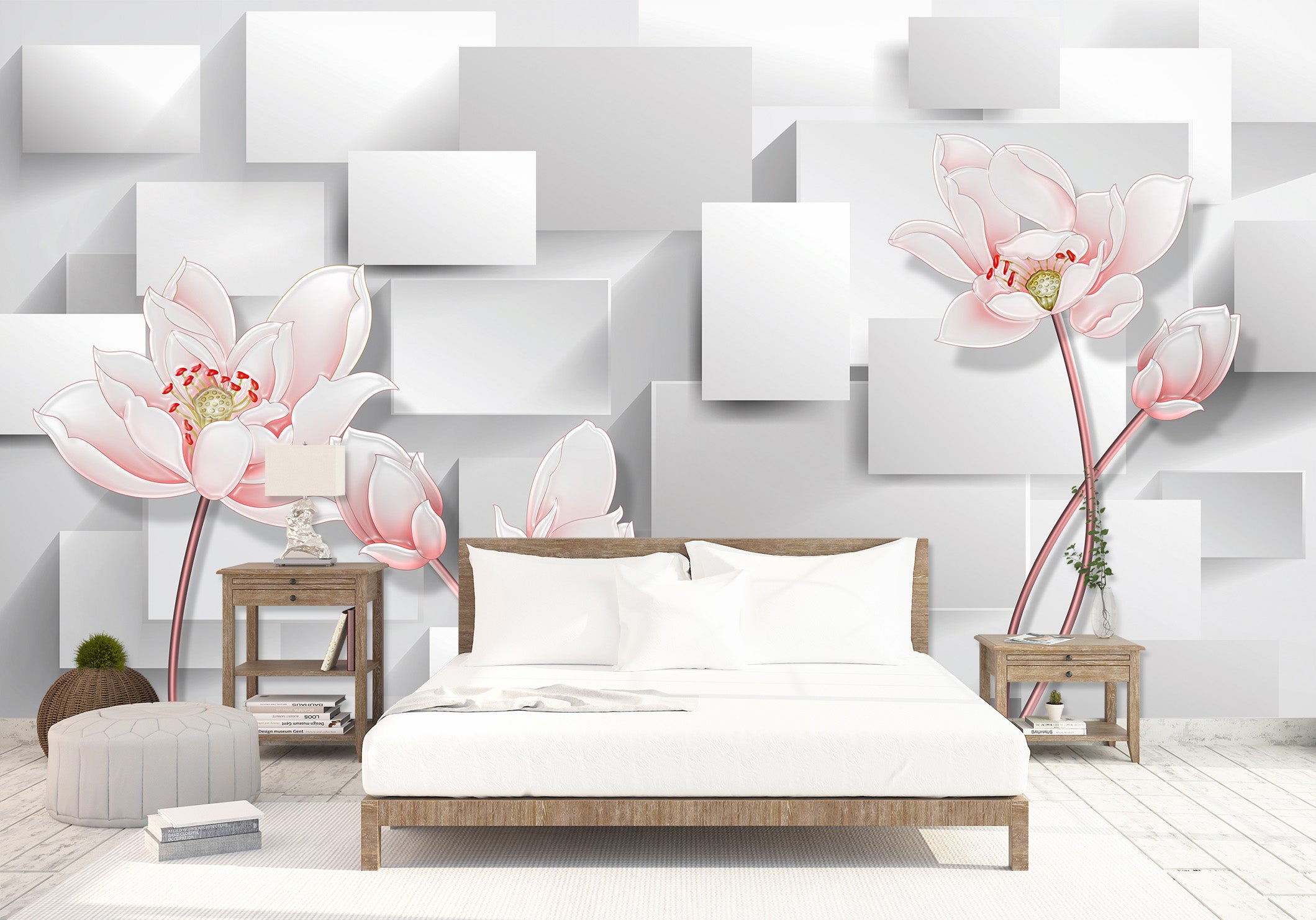 3D Simple Flowers 1525 Wall Murals