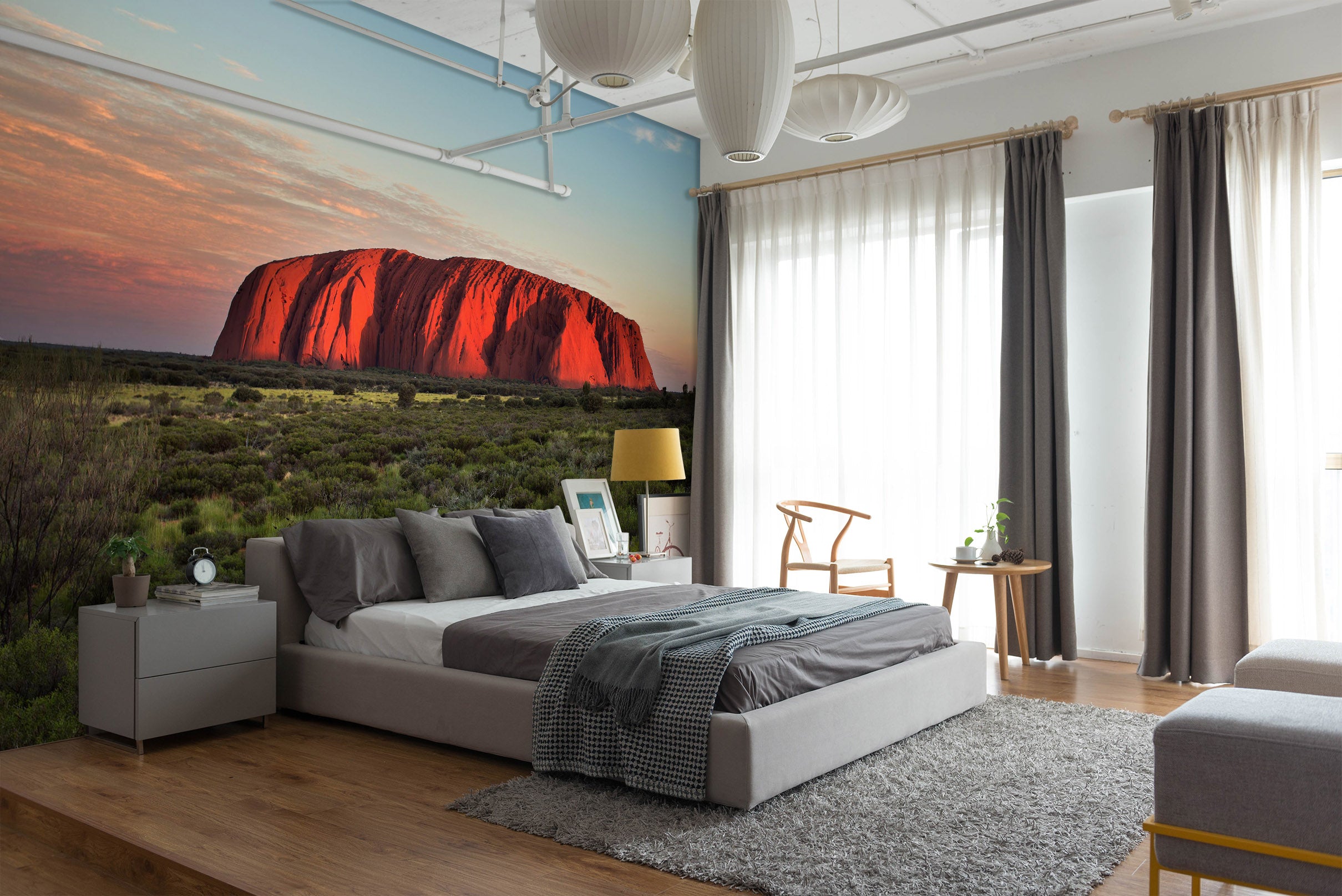 3D Red Steppe 1682 Wall Murals