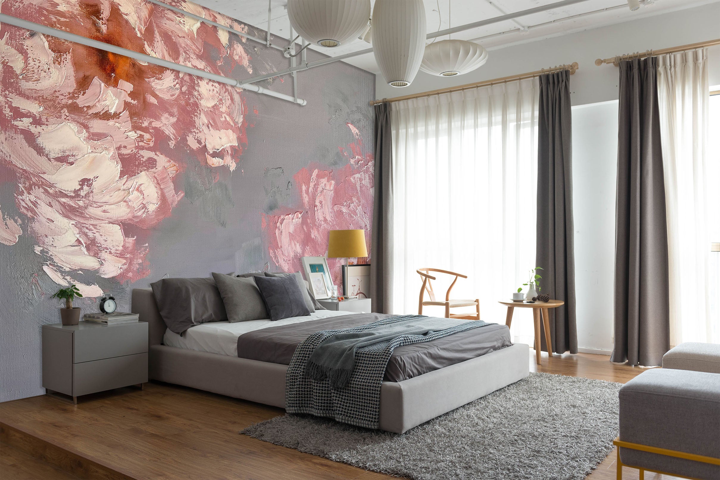 3D Pink Flower 2621 Skromova Marina Wall Mural Wall Murals