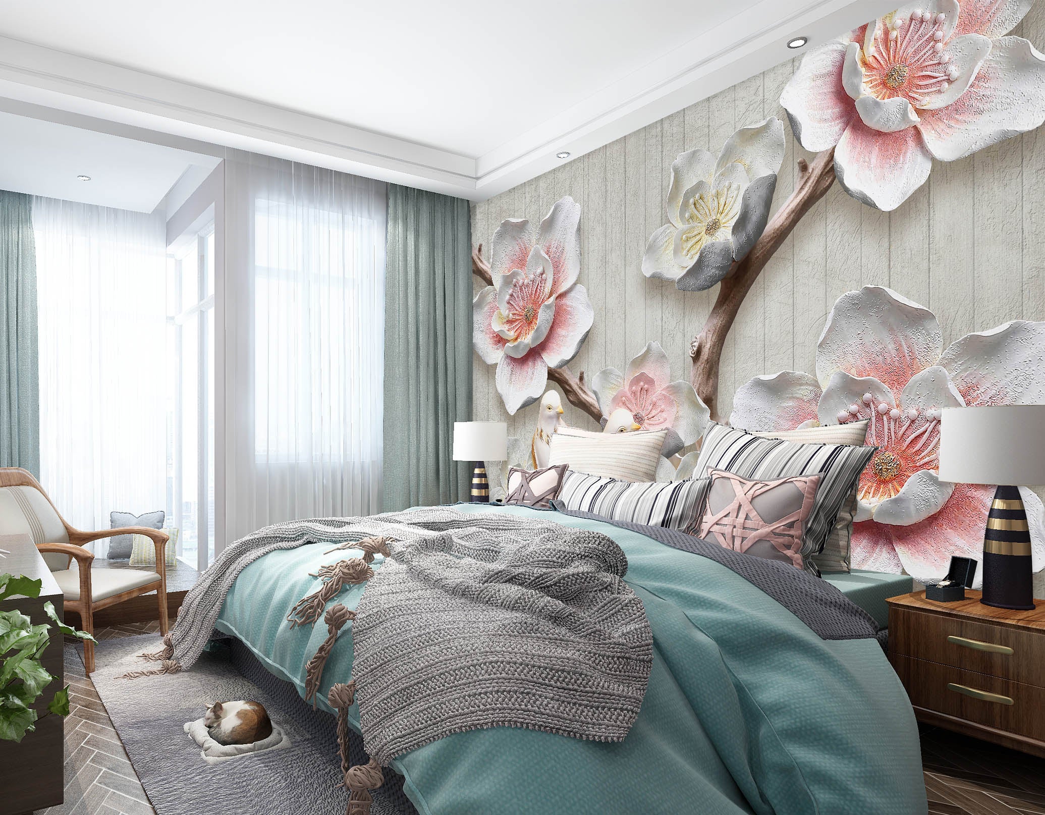 3D Flowers Bloom 1607 Wall Murals