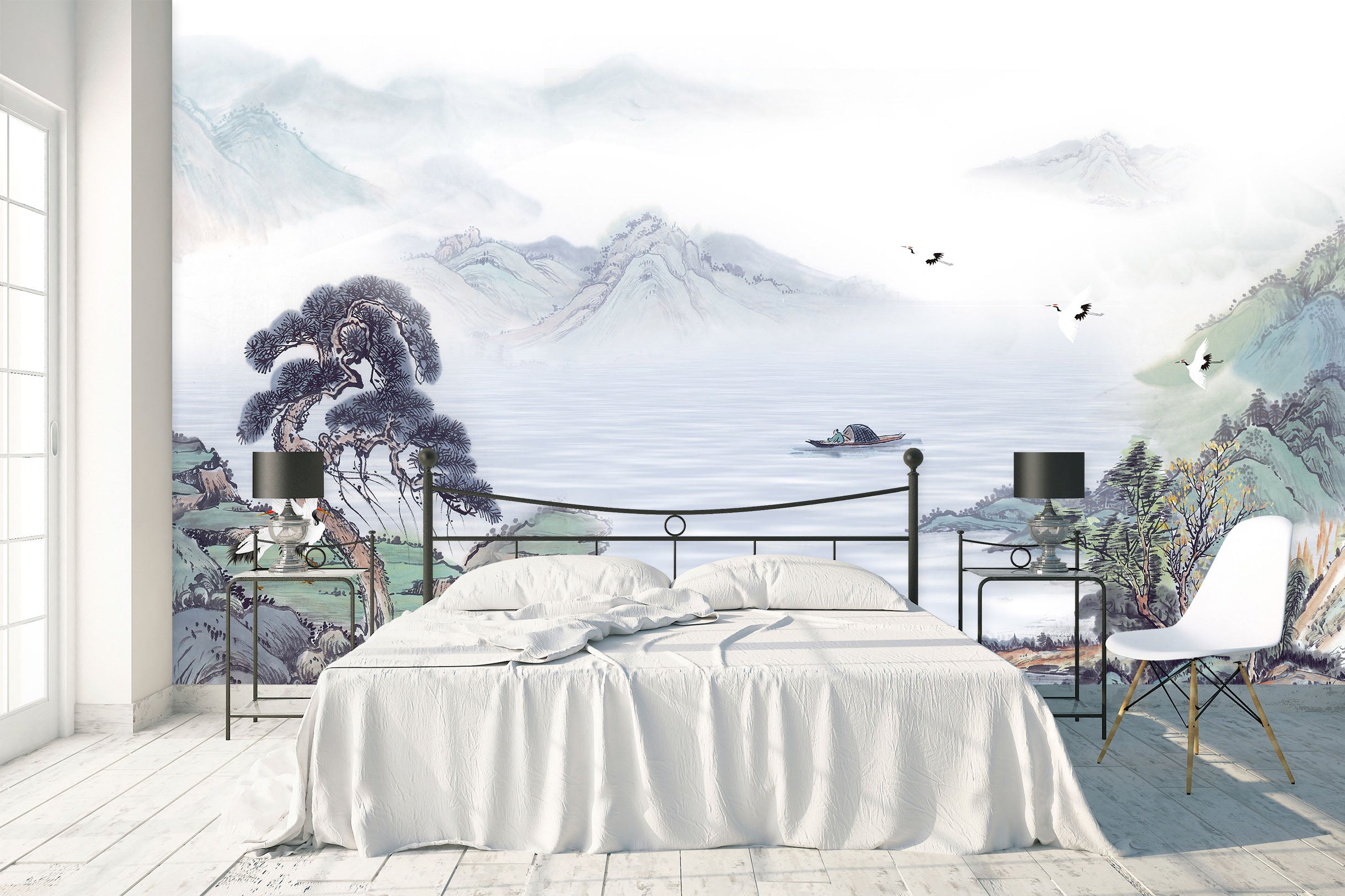 3D White Valley 1622 Wall Murals