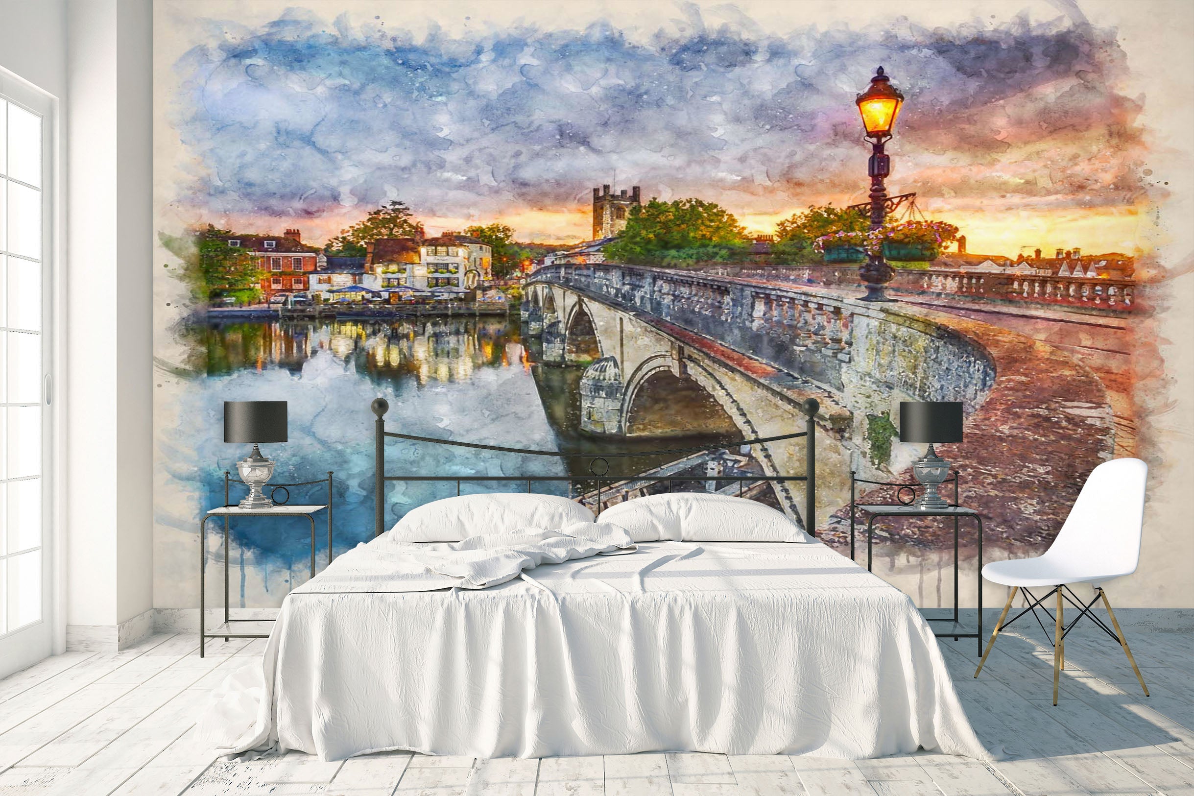 3D Street Lamp Bridge 031 Assaf Frank Wall Mural Wall Murals