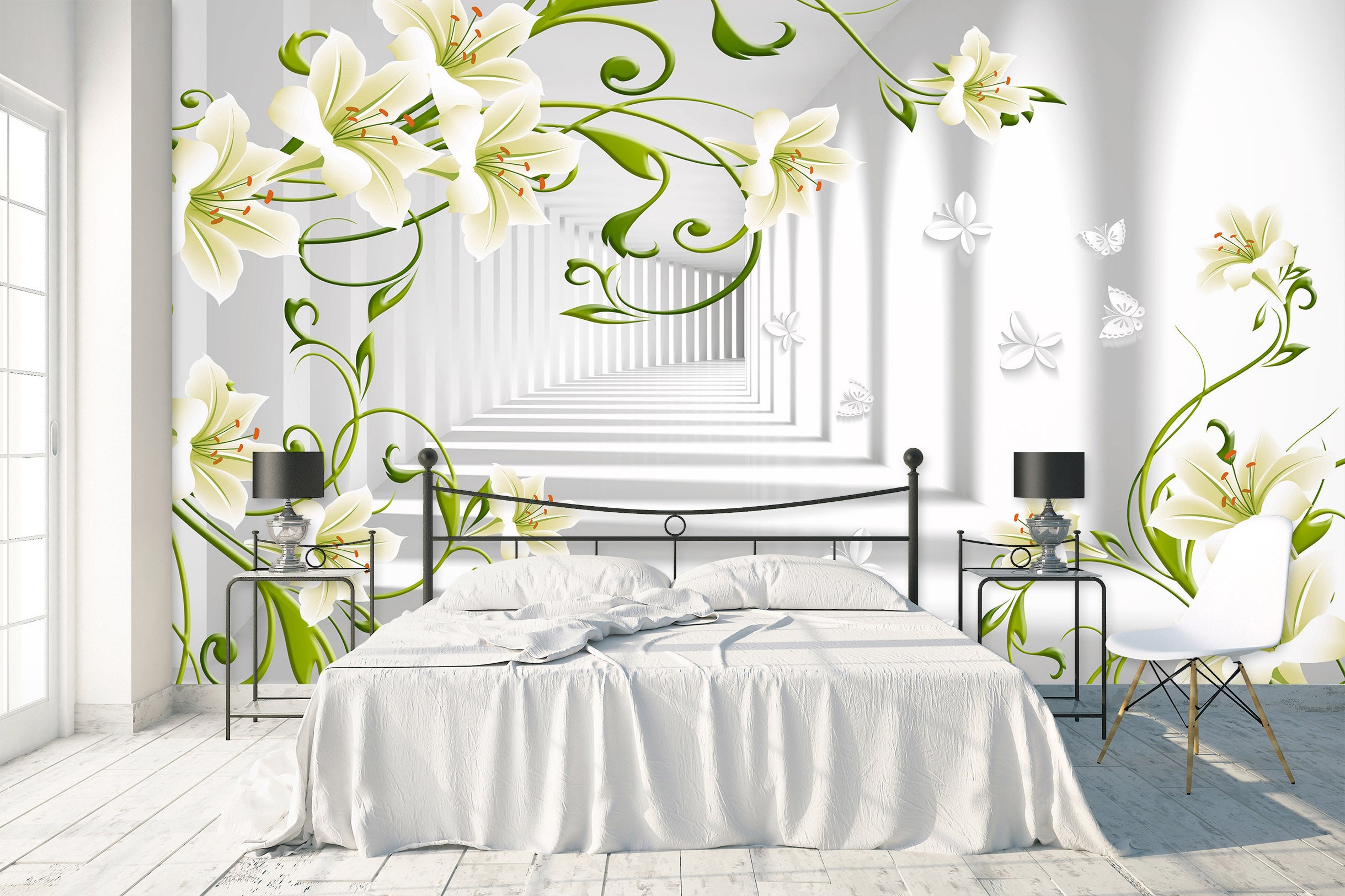 3D Simple Flowers 1526 Wall Murals