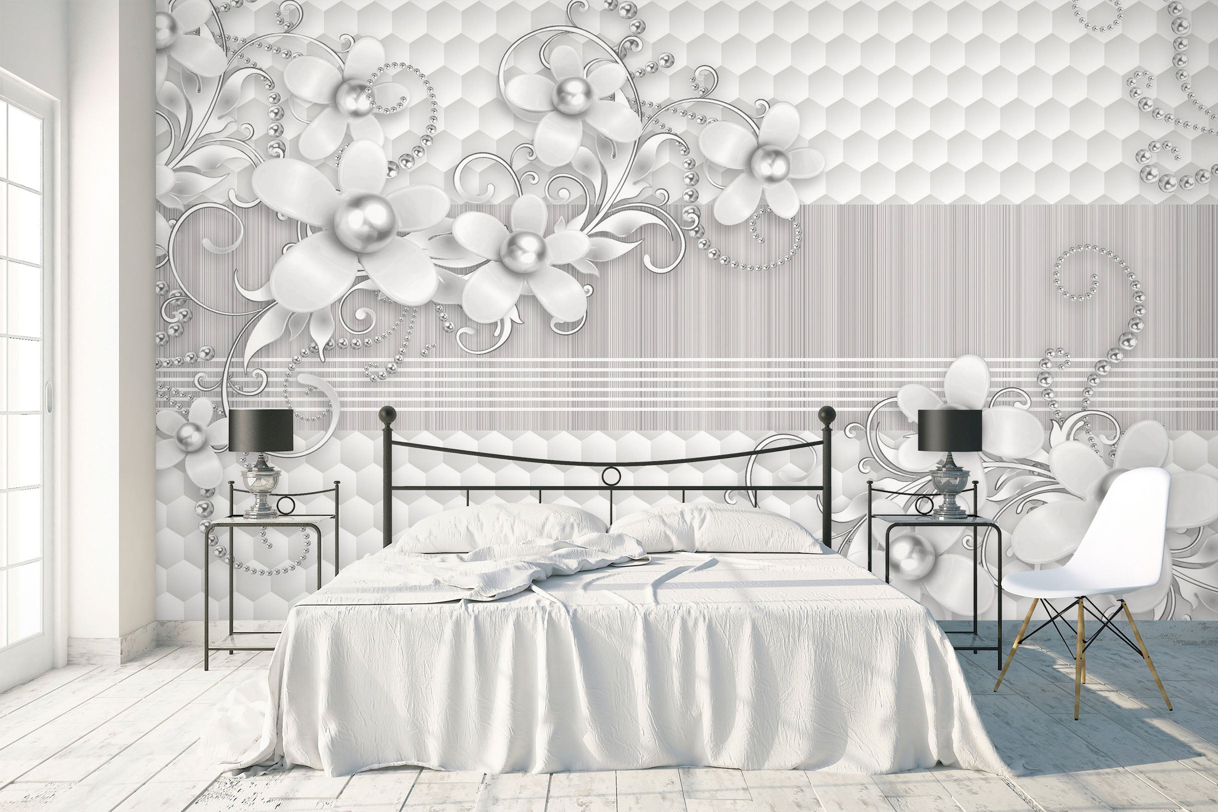 3D Diamond Flower 1472 Wall Murals