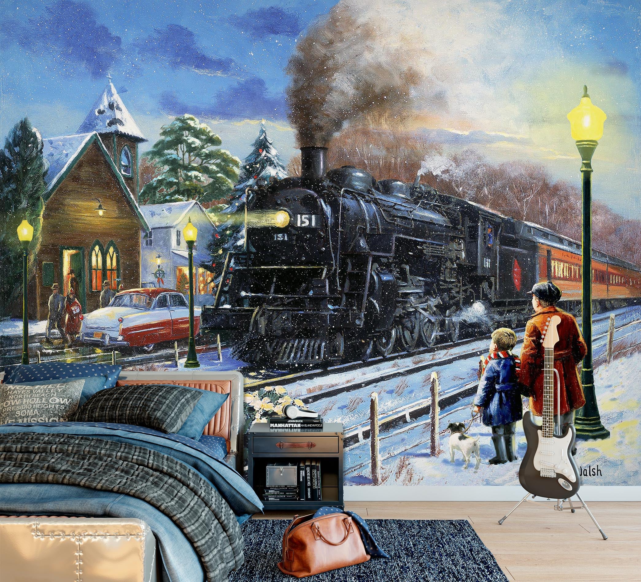 3D Train Station 118 Kevin Walsh Wall Mural Wall Murals