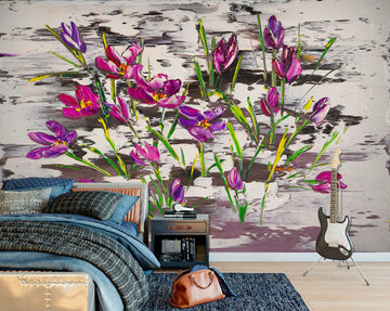 3D Purple Flower 230 Skromova Marina Wall Mural Wall Murals