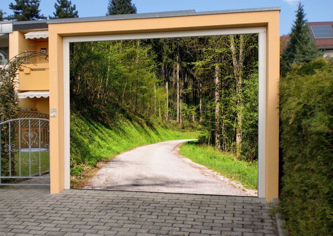 3D Forest Road 157 Garage Door Mural Wallpaper AJ Wallpaper 