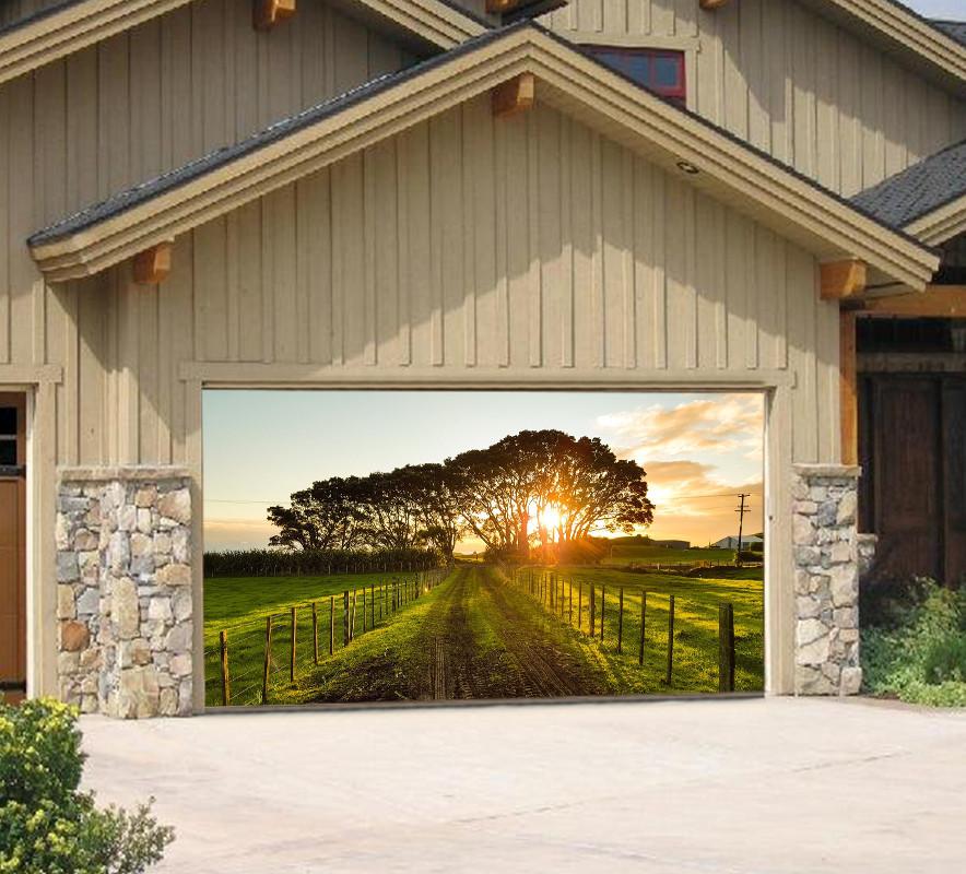 3D Grassland Sunset 158 Garage Door Mural Wallpaper AJ Wallpaper 