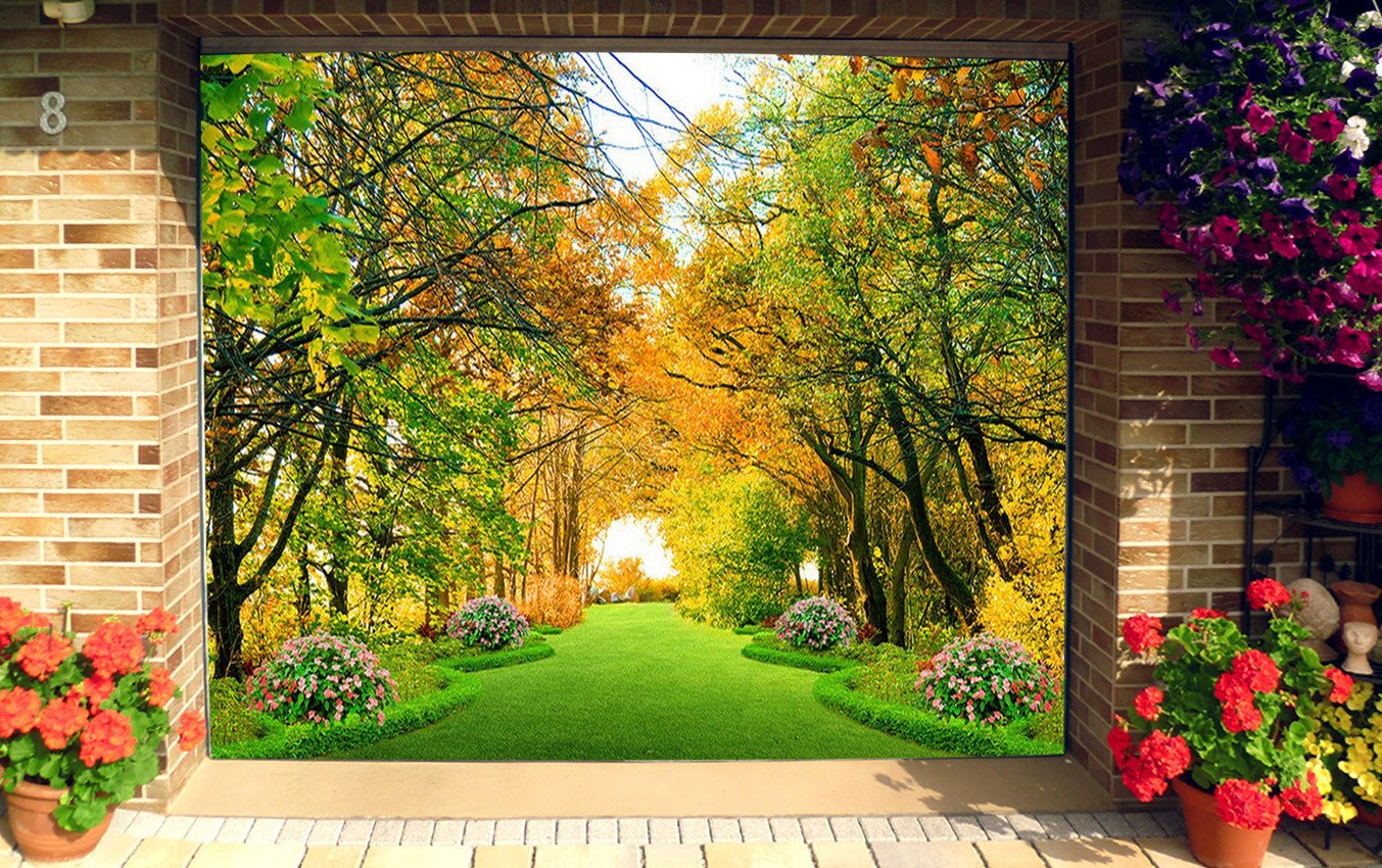 3D Grassland Color Trees 305 Garage Door Mural Wallpaper AJ Wallpaper 