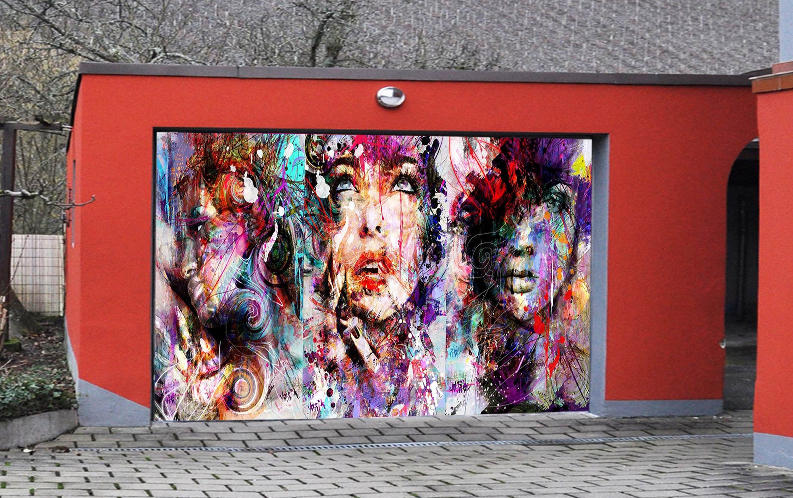 3D Graffiti Women 381 Garage Door Mural Wallpaper AJ Wallpaper 