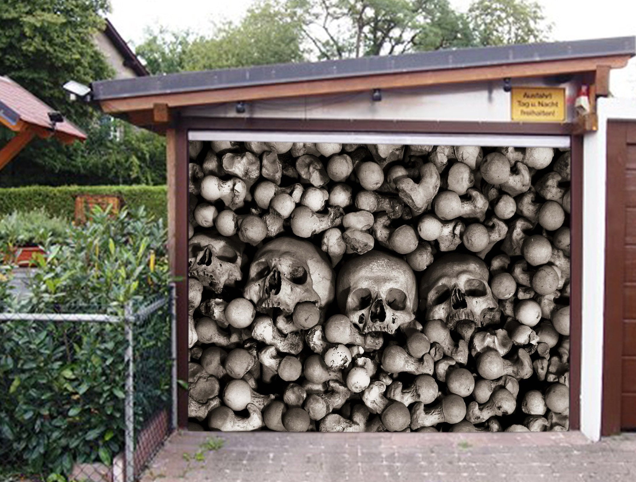 3D Stacked Skulls 445 Garage Door Mural Wallpaper AJ Wallpaper 