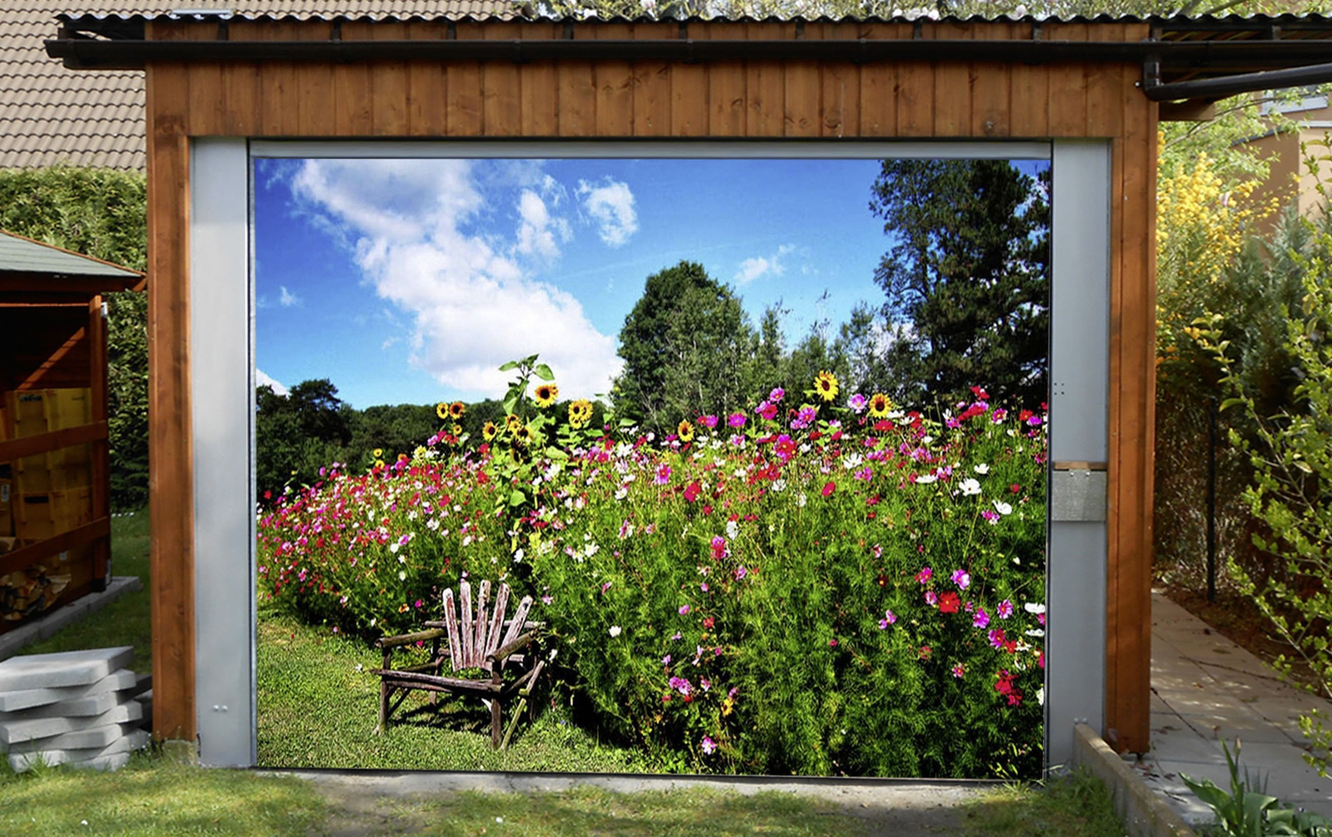 3D Lush Flowers 55 Garage Door Mural Wallpaper AJ Wallpaper 