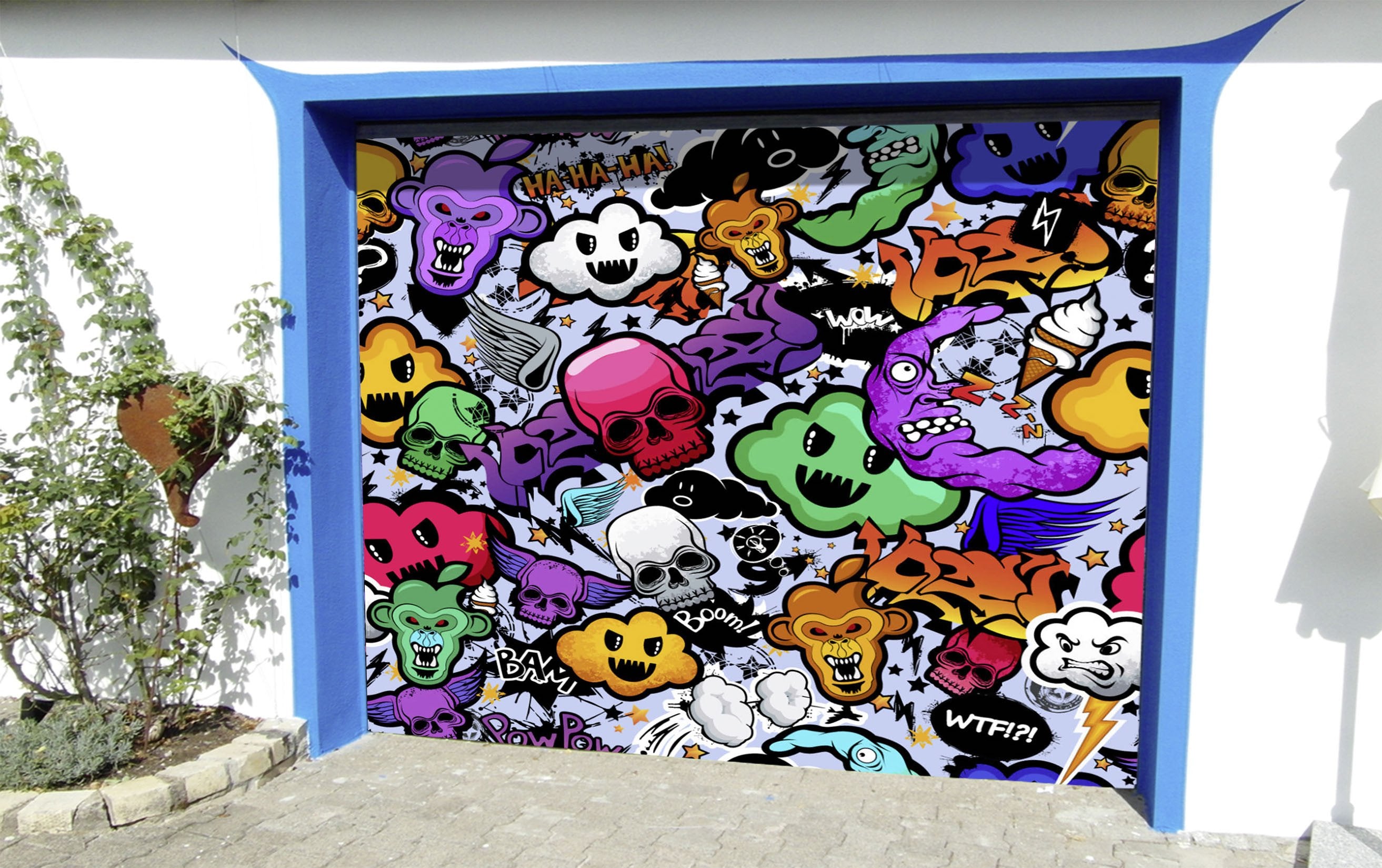 3D Graffiti Pattern 89 Garage Door Mural Wallpaper AJ Wallpaper 