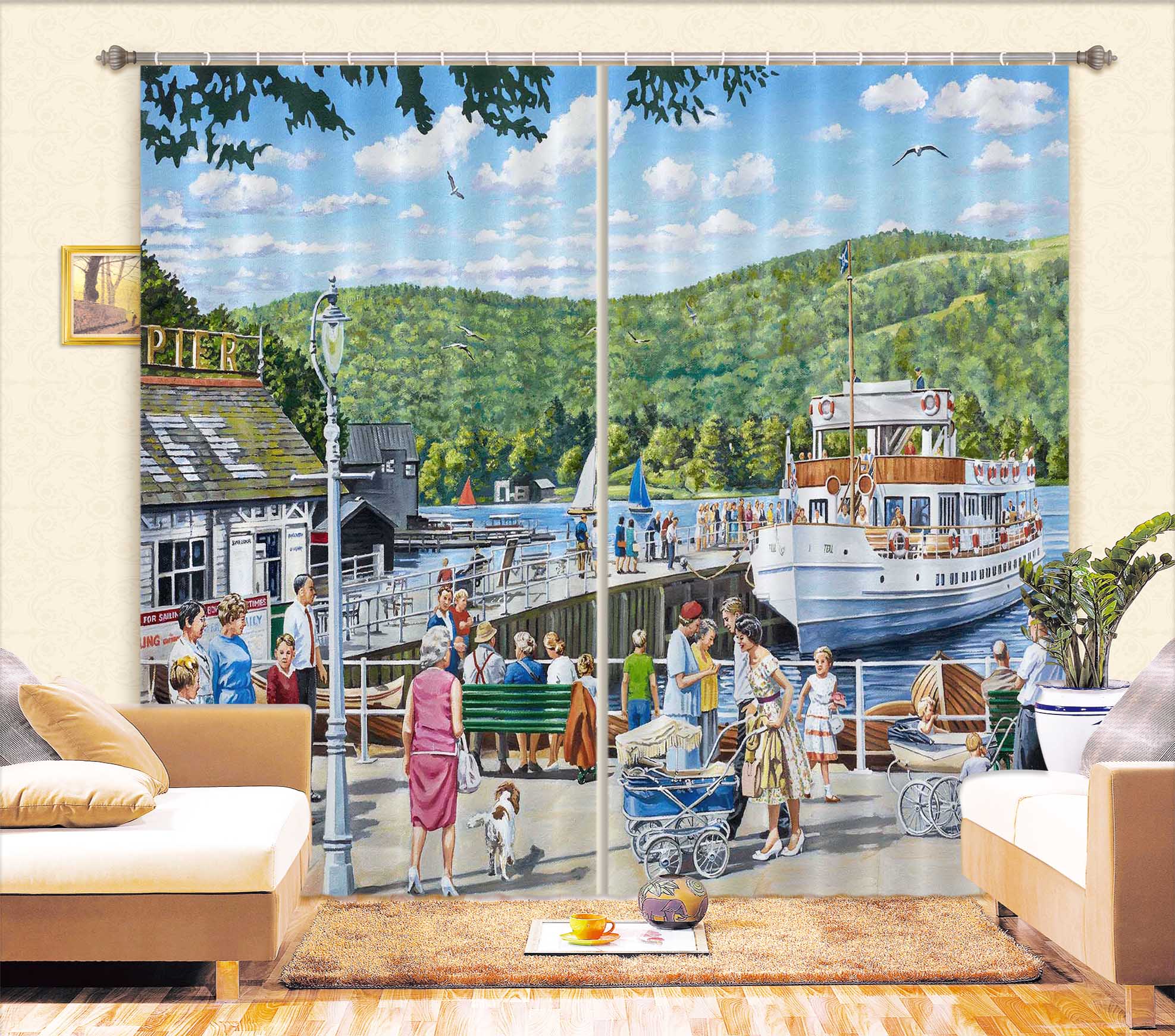 3D Bowness Pier Windermere 049 Trevor Mitchell Curtain Curtains Drapes