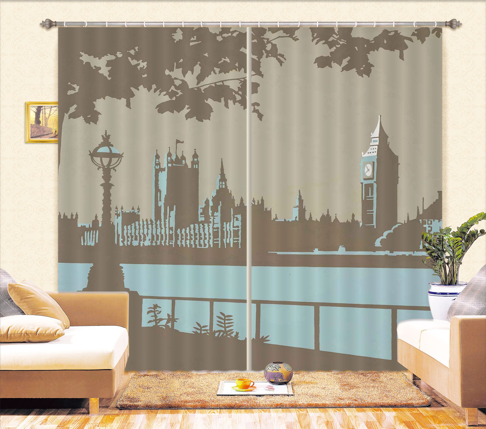 3D London 116 Steve Read Curtain Curtains Drapes